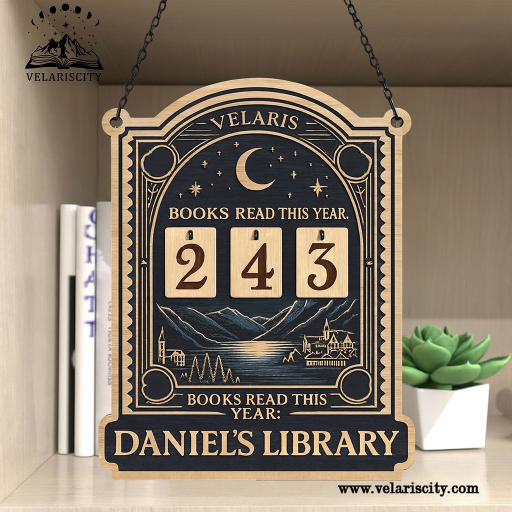 Velaris Book Tracker Sign, Personalized Library Reading Tracker, Fantasy Bookish Decor, Books Read This Year Display, Book Lover Gift BTVLR08