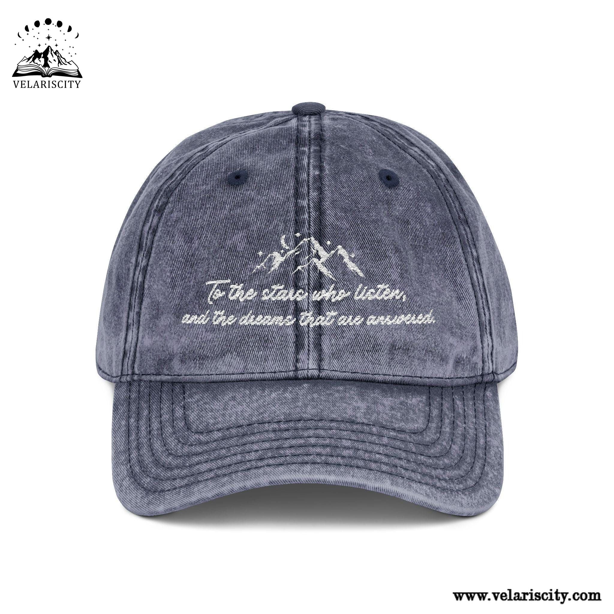 To the Stars Who Listen ACOTAR Vintage Embroidered Dad Hat, Velaris Night Court Bookish Gift, Gifts For Fan VLRH07