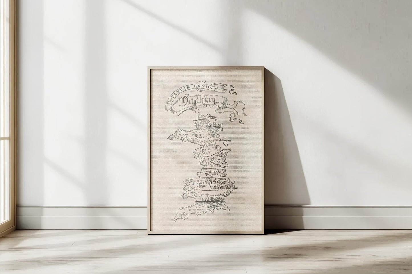 Prythian Map Poster – Acotar Poster, Fantasy Wall Art, Court of Thorns & Roses Decor, Printable Bookish Art VLRP28
