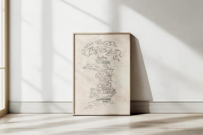 Prythian Map Poster – Acotar Poster, Fantasy Wall Art, Court of Thorns & Roses Decor, Printable Bookish Art VLRP28
