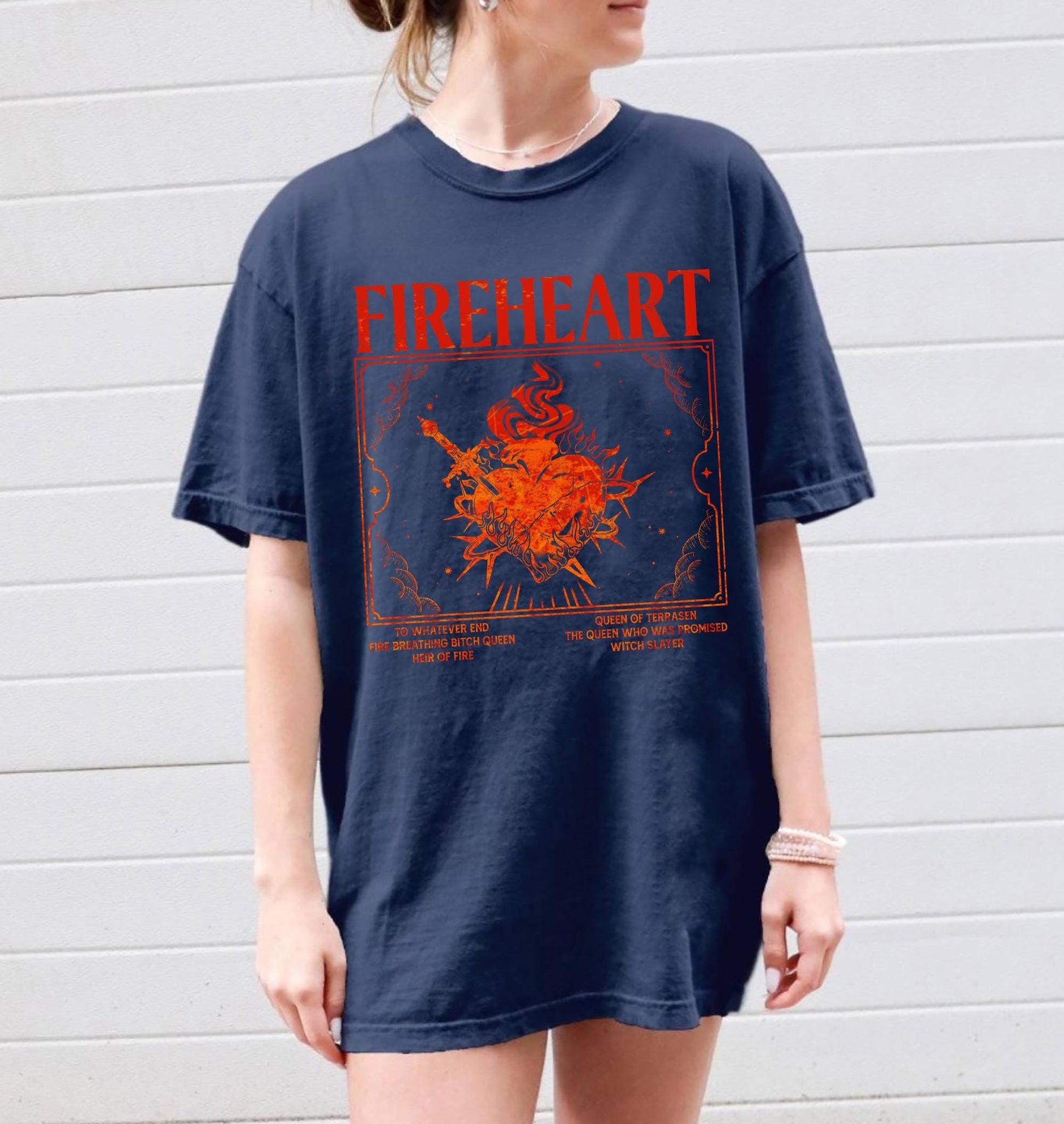 Fireheart Comfort Colors® Shirt, Vintage Aelin Galathynius Shirt, To Whatever End Tshirt, Throne Of Glass Merch, Bookish Shirt, Bookish Gift CFVLR78