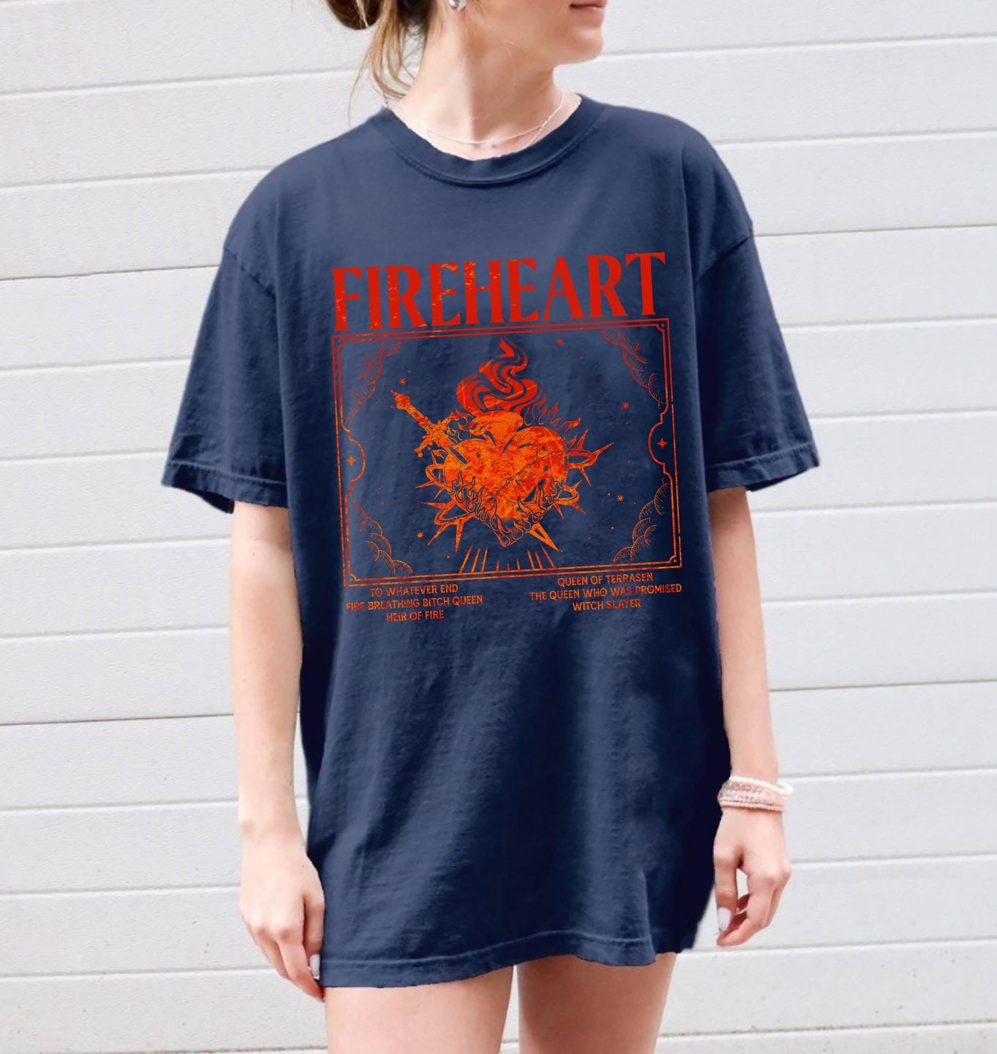 Fireheart Comfort Colors® Shirt, Vintage Aelin Galathynius Shirt, To Whatever End Tshirt, Throne Of Glass Merch, Bookish Shirt, Bookish Gift CFVLR78