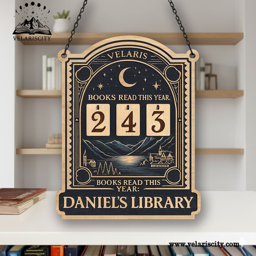 Velaris Book Tracker Sign, Personalized Library Reading Tracker, Fantasy Bookish Decor, Books Read This Year Display, Book Lover Gift BTVLR08