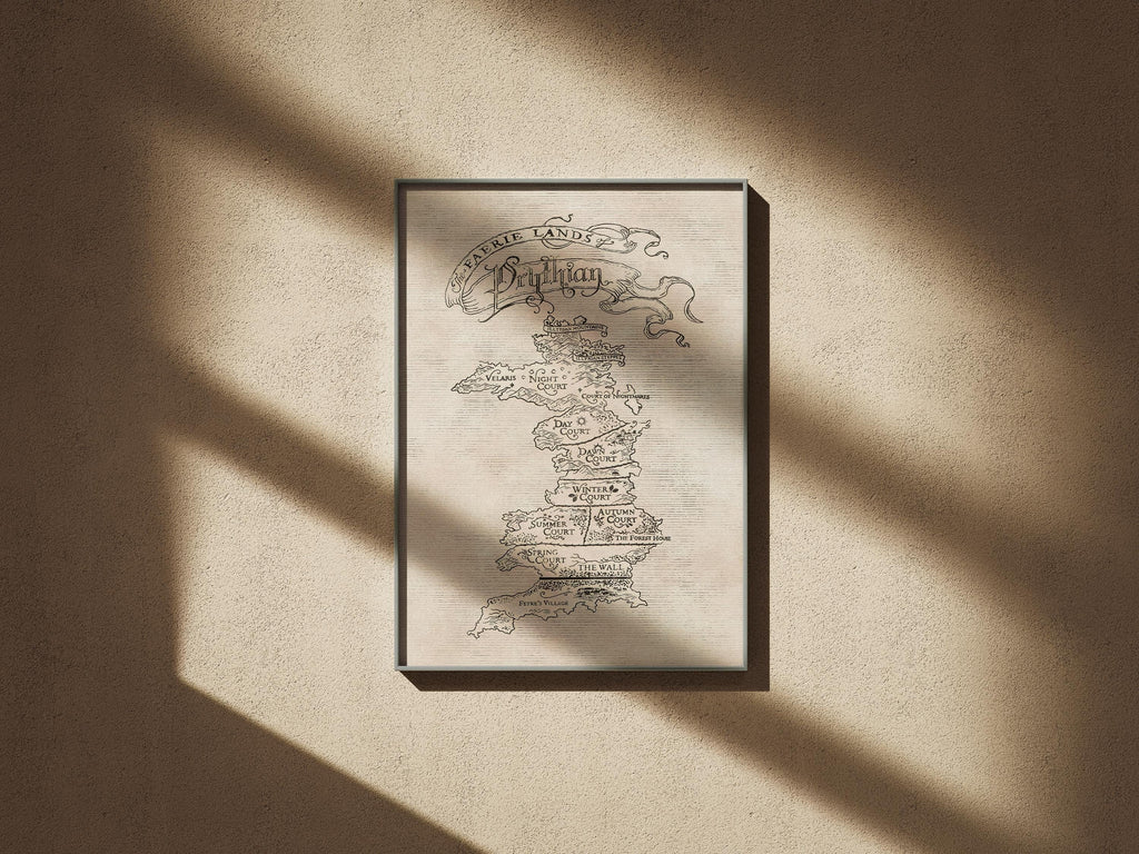 Prythian Map Poster – Acotar Poster, Fantasy Wall Art, Court of Thorns & Roses Decor, Printable Bookish Art VLRP28
