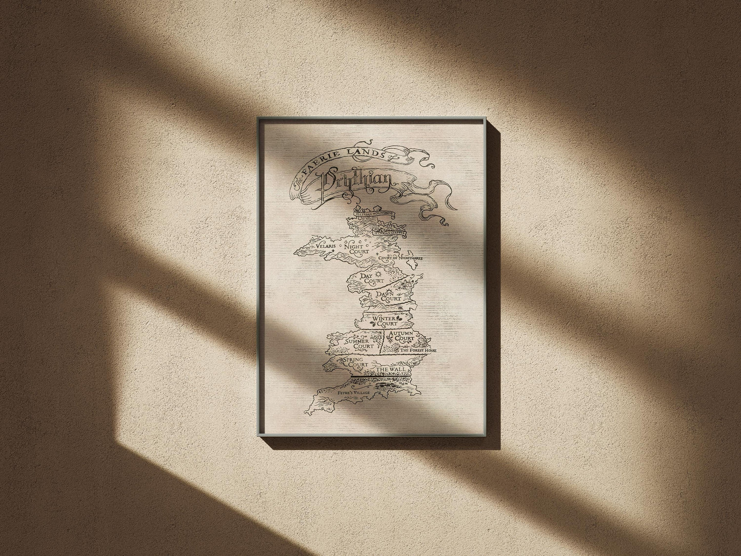Prythian Map Poster – Acotar Poster, Fantasy Wall Art, Court of Thorns & Roses Decor, Printable Bookish Art VLRP28