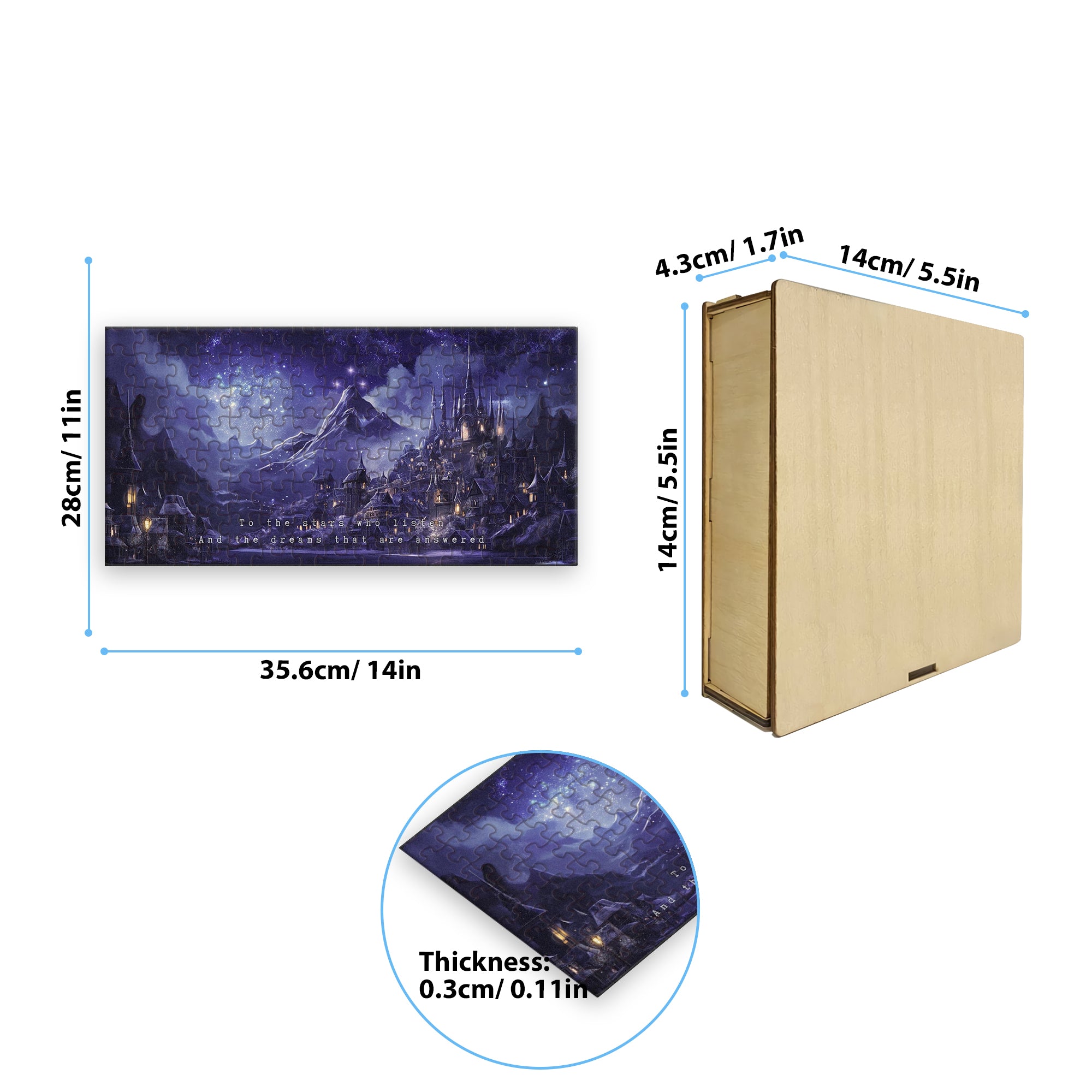 Velaris Puzzle ACOTAR City of Starlight, To the Stars Who Listen Quote, Fantasy Wooden Jigsaw Bookish Gift PVLR08