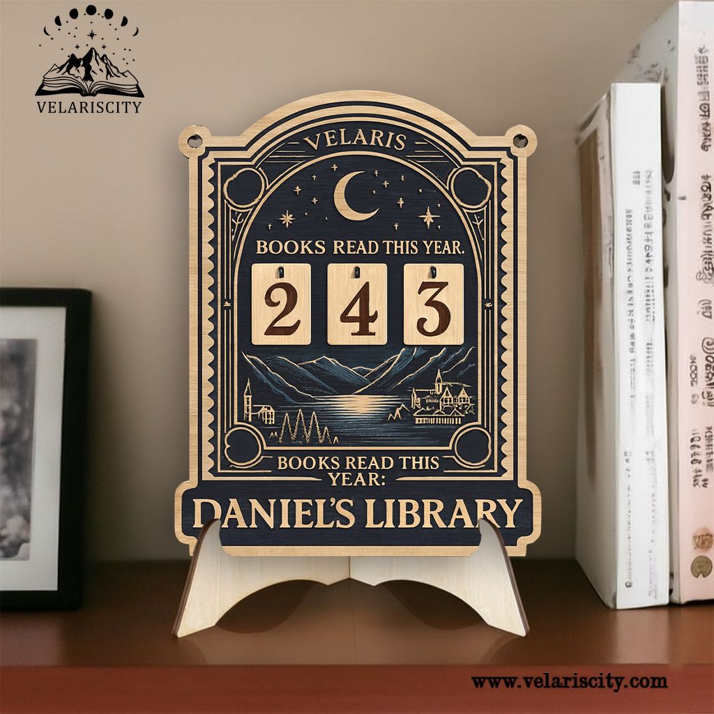 Velaris Book Tracker Sign, Personalized Library Reading Tracker, Fantasy Bookish Decor, Books Read This Year Display, Book Lover Gift BTVLR08