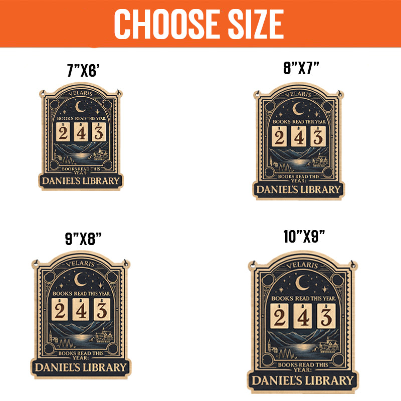 Velaris Book Tracker Sign, Personalized Library Reading Tracker, Fantasy Bookish Decor, Books Read This Year Display, Book Lover Gift BTVLR08