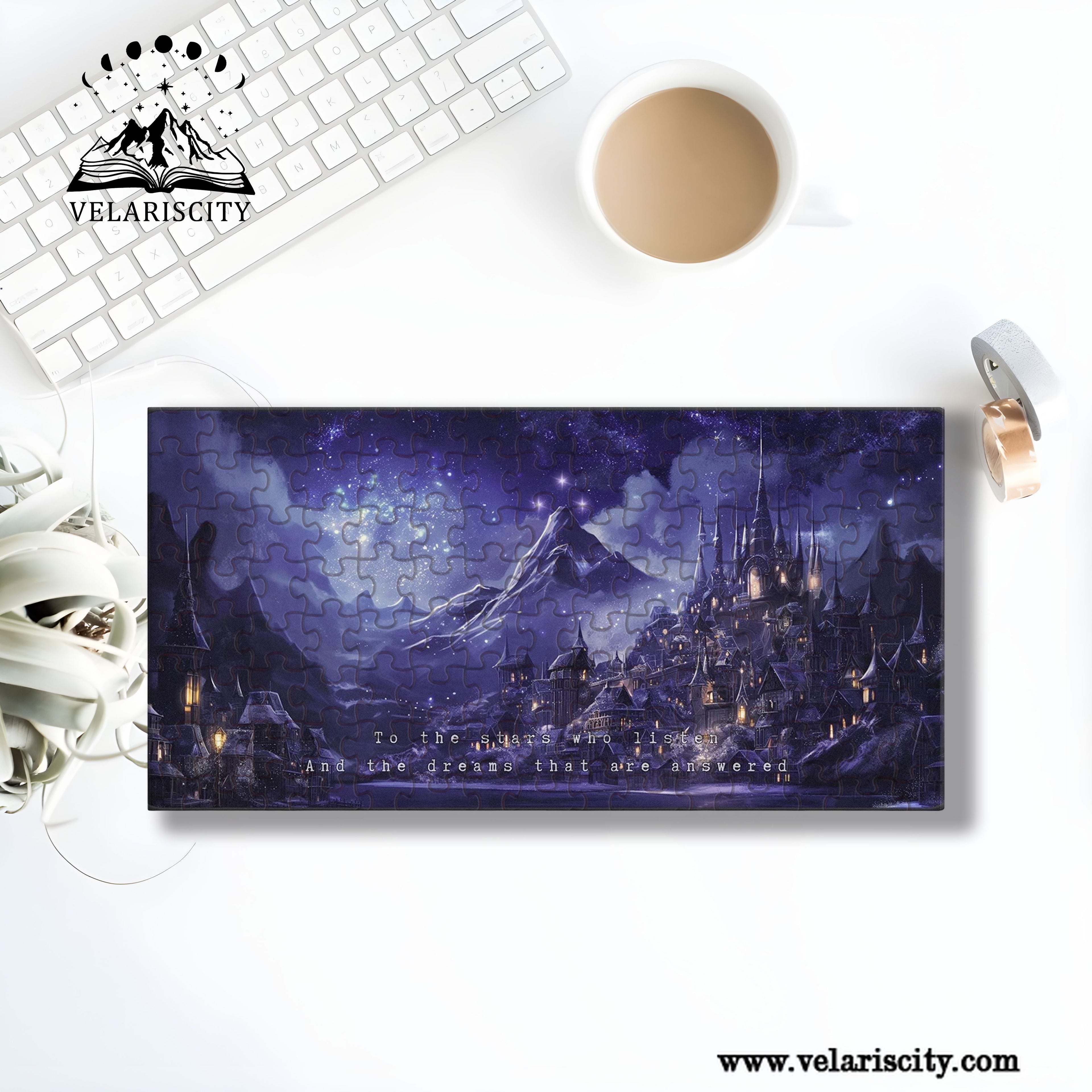 Velaris Puzzle ACOTAR City of Starlight, To the Stars Who Listen Quote, Fantasy Wooden Jigsaw Bookish Gift PVLR08