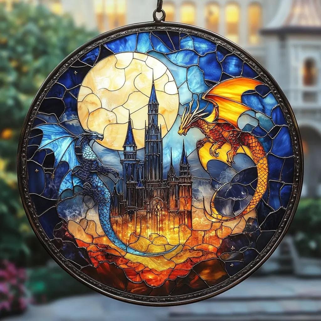 Fourth Wing Dragon Suncatcher Ornament, Book Lover Holiday Gift, Fourth Wing, Holiday Ornament, Christmas and Exchange Ornament for Readers SGVLR07