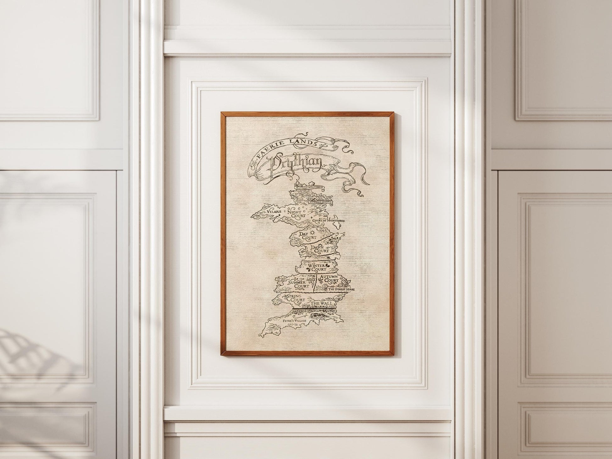 Prythian Map Poster – Acotar Poster, Fantasy Wall Art, Court of Thorns & Roses Decor, Printable Bookish Art VLRP28