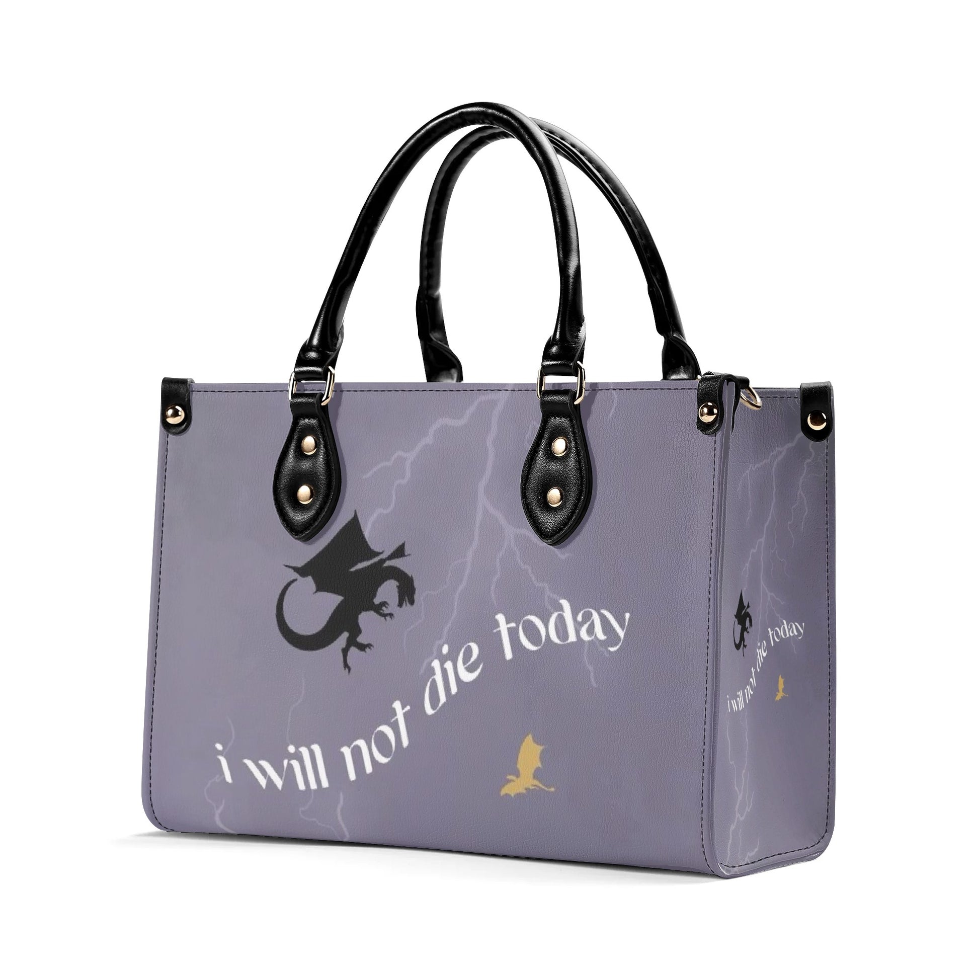 I Will Not Die Today Leather Bag,  Fourth Wing  inspired Bag, Personalized Leather Bag, Fantasy Leather Handbag, Perfect Gift for Women. HBVLR09