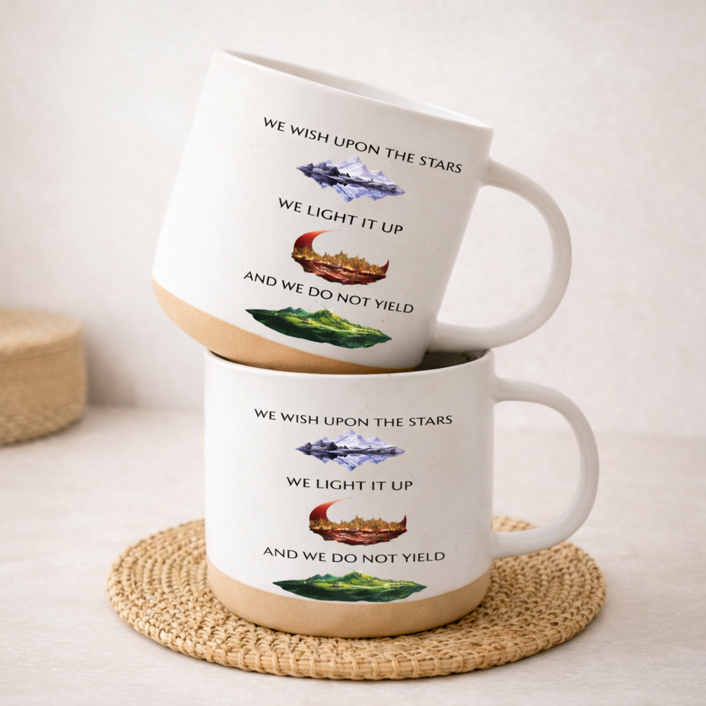 Sarah J Maas Quote Pottery Mug, ACOTAR Crescent City Throne of Glass Mug, Bookish Fantasy Coffee Cup Gift