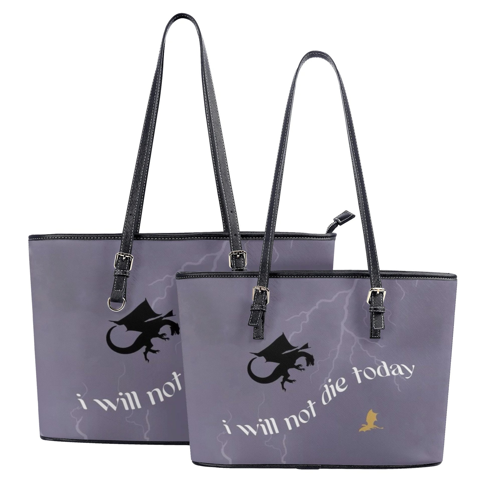 I Will Not Die Today Leather Bag,  Fourth Wing  inspired Bag, Personalized Leather Bag, Fantasy Leather Handbag, Perfect Gift for Women. HBVLR09