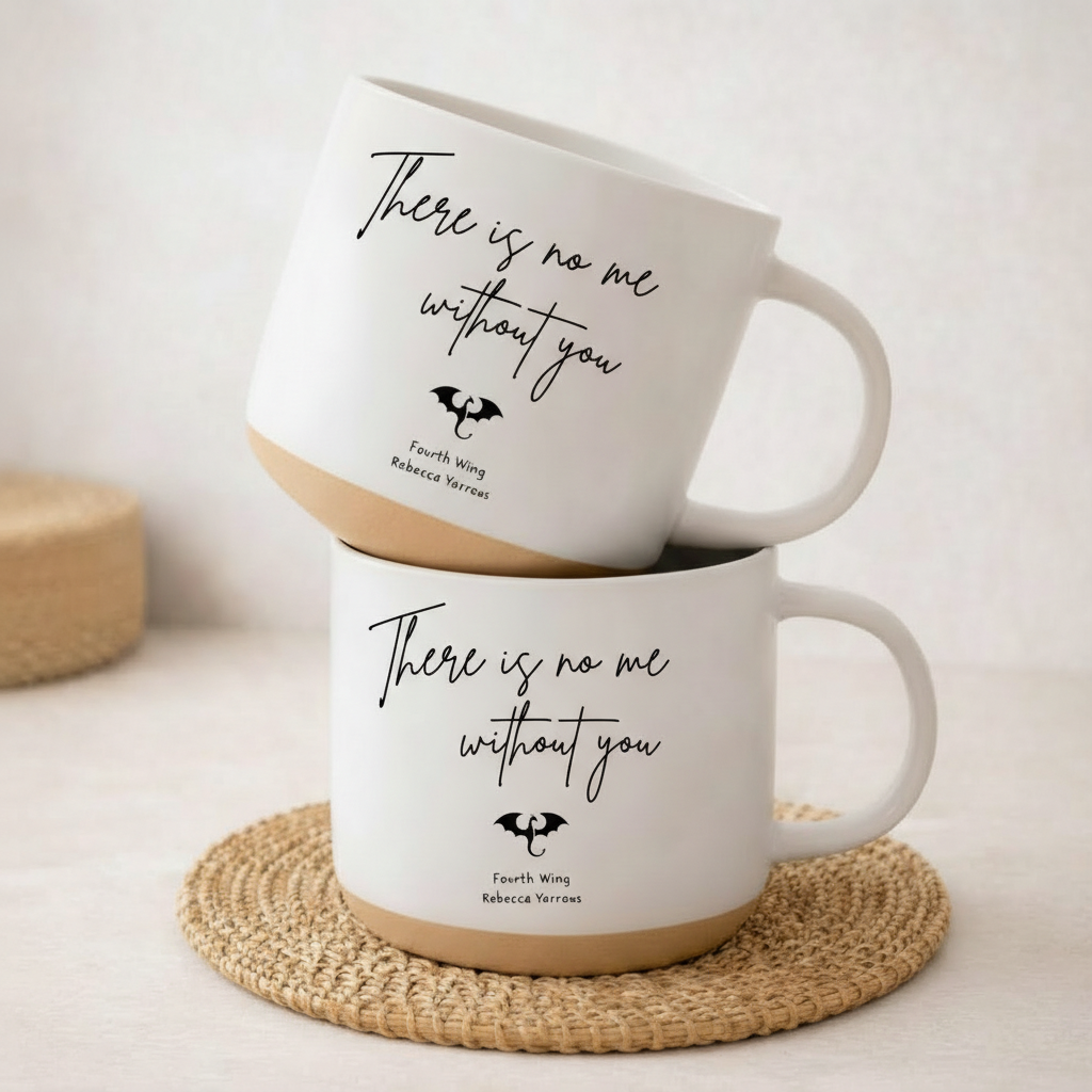 There Is No Me Without You Matching Mug Set, Fourth Wing Inspired Couple Ceramic Coffee Cups, Romantic Bookish Gift PMVLR20
