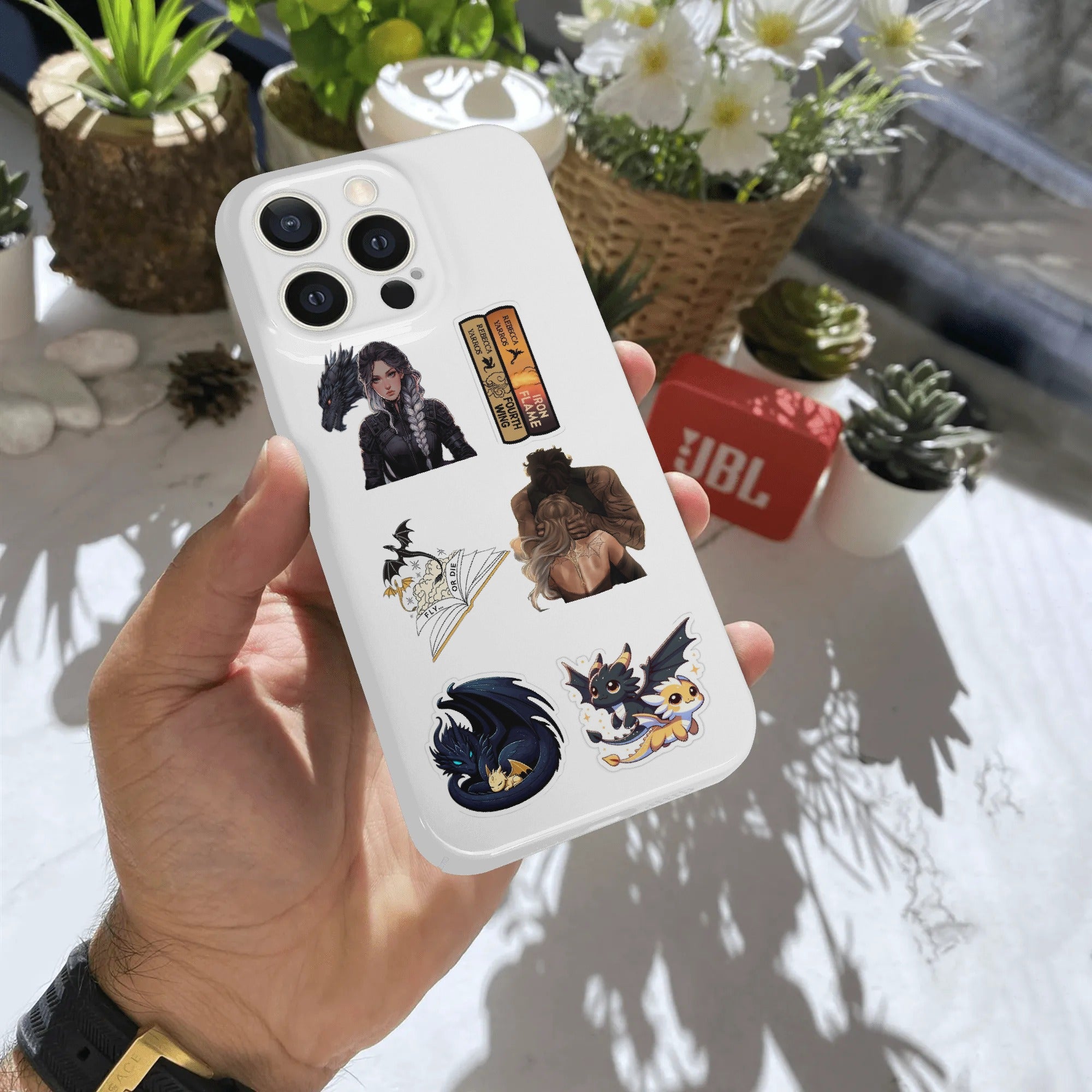 Fourth Wing Phone Case, Fantasy Stickers, Dragon and Character Art, Violet and Xaden, Unique Fantasy Accessory, Gift for Fans PCVLR82