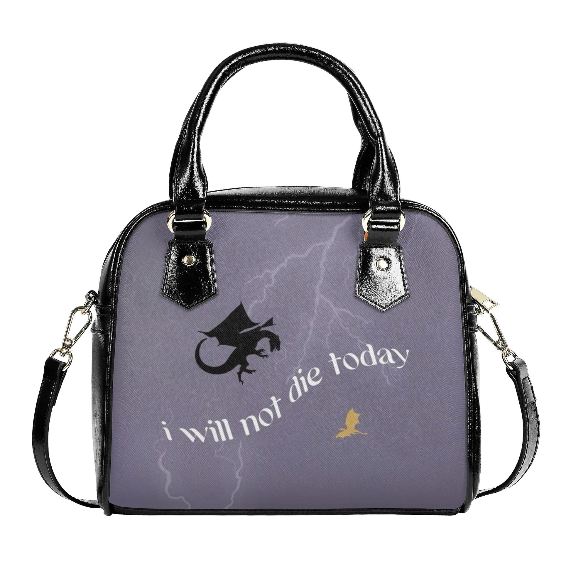 I Will Not Die Today Leather Bag,  Fourth Wing  inspired Bag, Personalized Leather Bag, Fantasy Leather Handbag, Perfect Gift for Women. HBVLR09