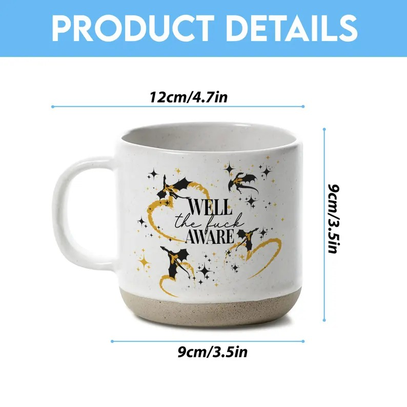 Xaden Riorson Quote, Well The Fuck Aware, Fourth Wing Mug, Onyx Storm Mug, Fourth Wing Merch, Basgiath War College Bookish Gift for Readers