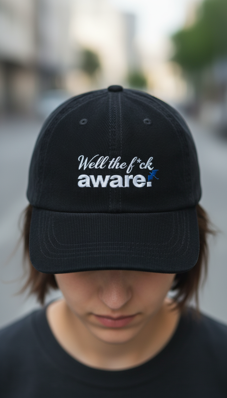 Well the Fck Aware Corduroy Dad Hat, Funny Bookish Embroidered Cap, Fantasy Reader Gift VLRH21