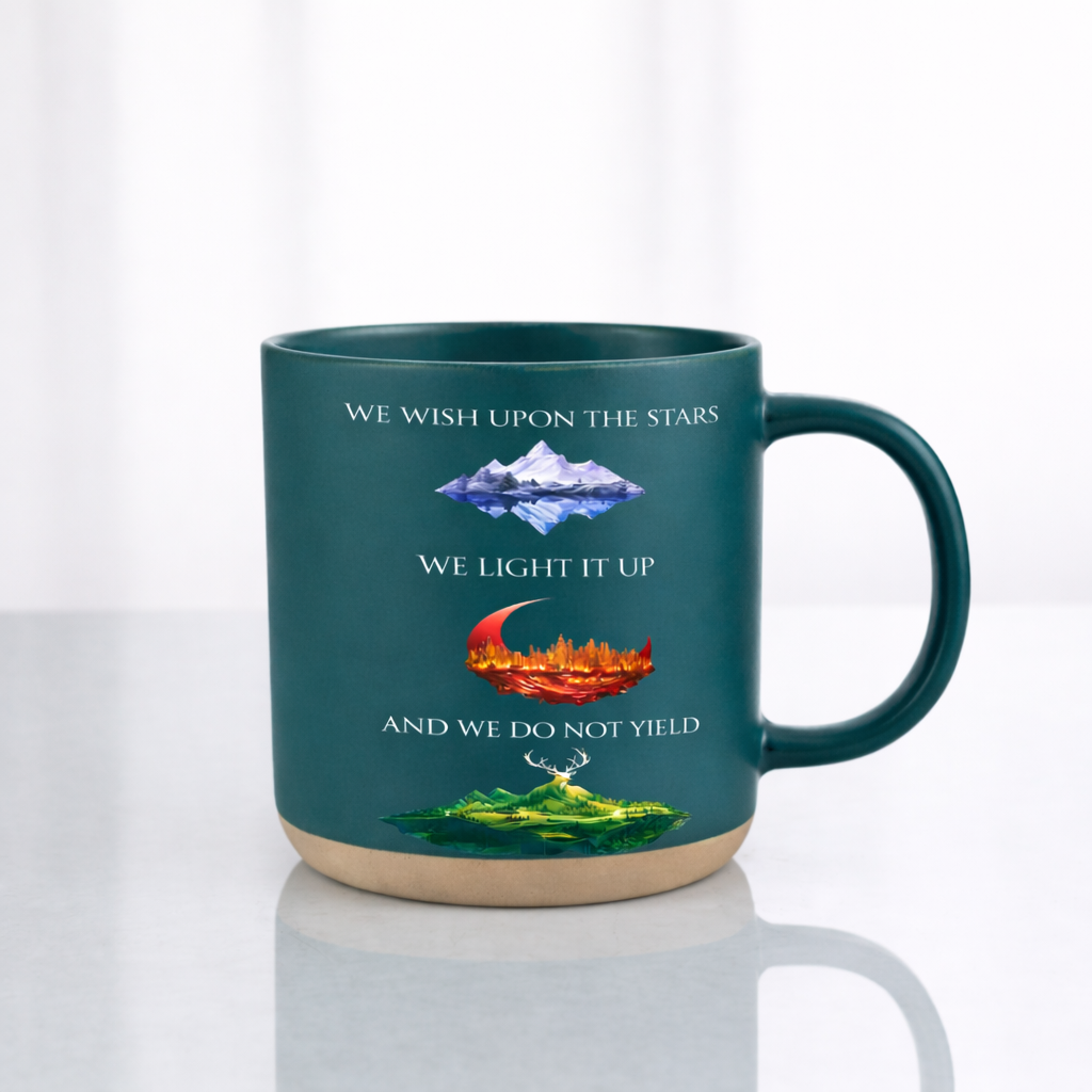 Sarah J Maas Quote Pottery Mug, ACOTAR Crescent City Throne of Glass Mug, Bookish Fantasy Coffee Cup Gift