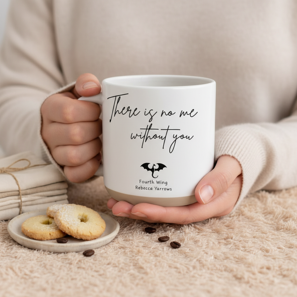There Is No Me Without You Matching Mug Set, Fourth Wing Inspired Couple Ceramic Coffee Cups, Romantic Bookish Gift