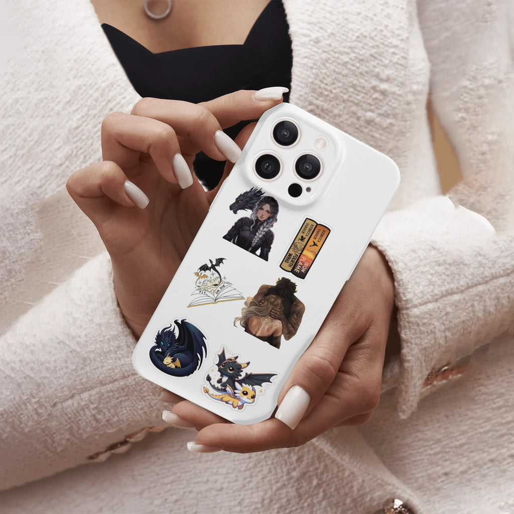 Fourth Wing Phone Case, Fantasy Stickers, Dragon and Character Art, Violet and Xaden, Unique Fantasy Accessory, Gift for Fans PCVLR82