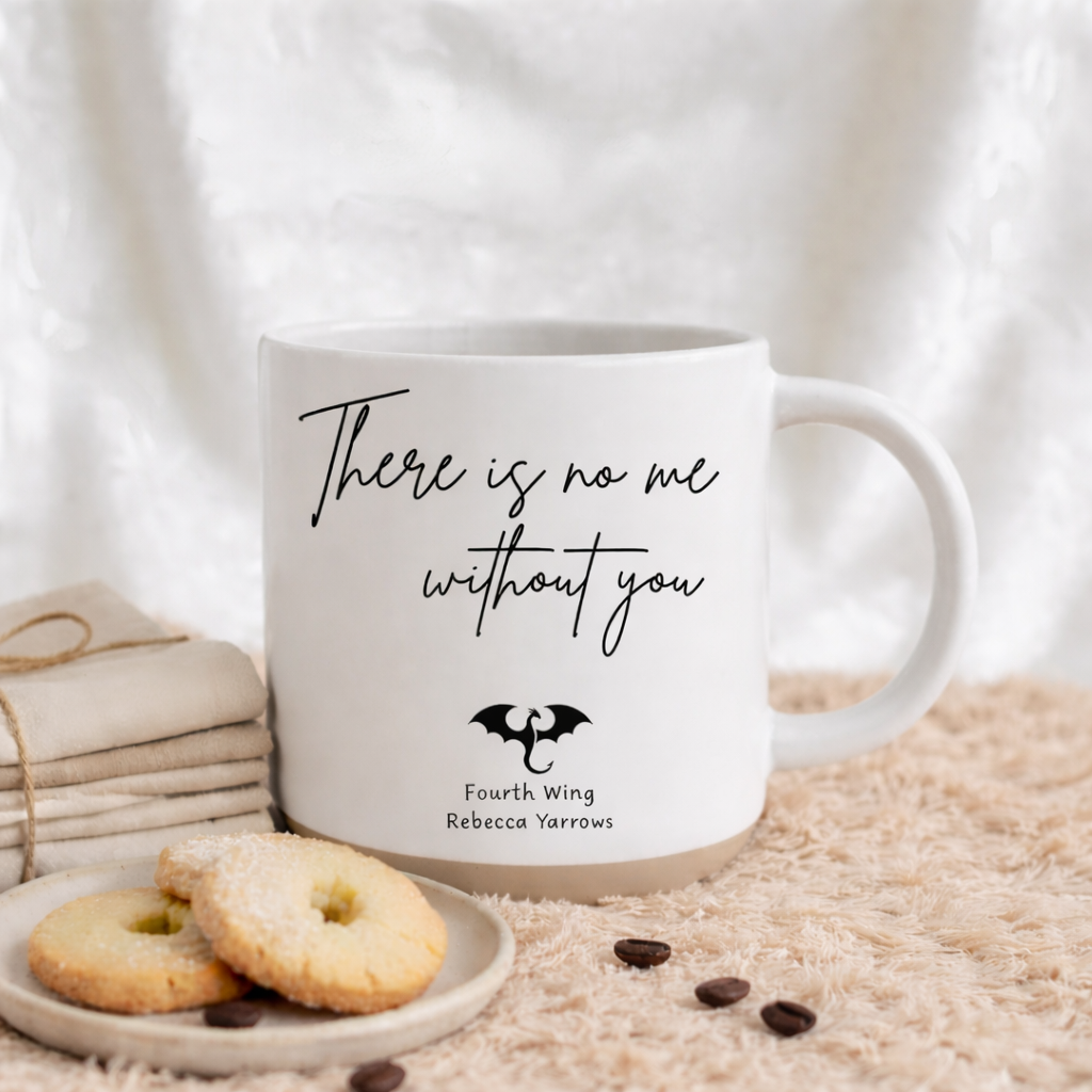 There Is No Me Without You Matching Mug Set, Fourth Wing Inspired Couple Ceramic Coffee Cups, Romantic Bookish Gift