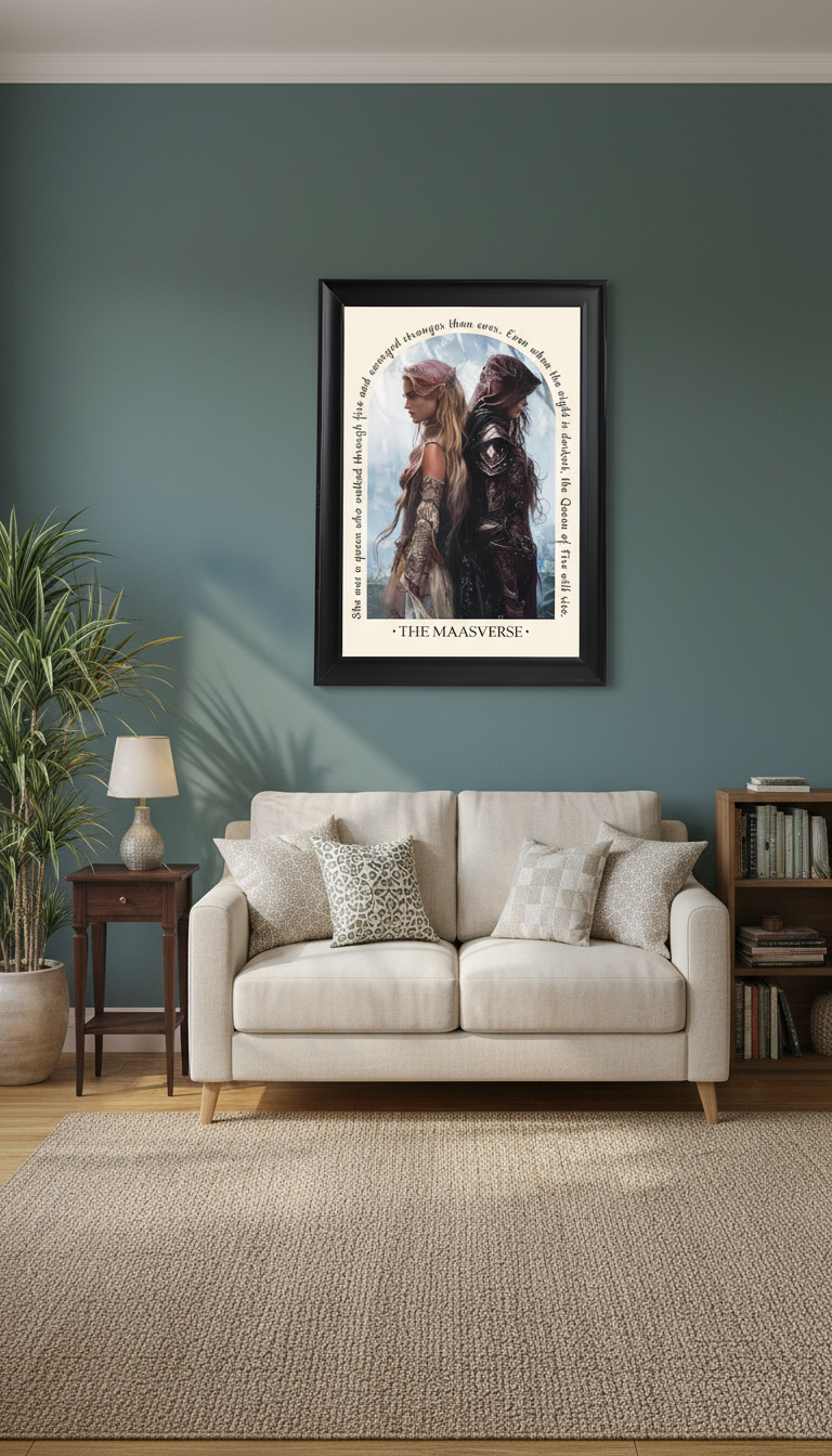 Aelin Galathynius Art Print, Throne of Glass Queen Poster, Sarah J. Maas Bookish Wall Art, Fantasy Reader Gift VLRP72