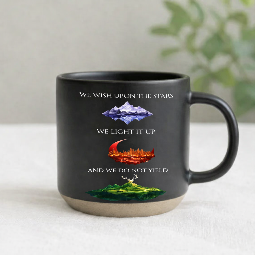 Sarah J Maas Quote Pottery Mug, ACOTAR Crescent City Throne of Glass Mug, Bookish Fantasy Coffee Cup Gift
