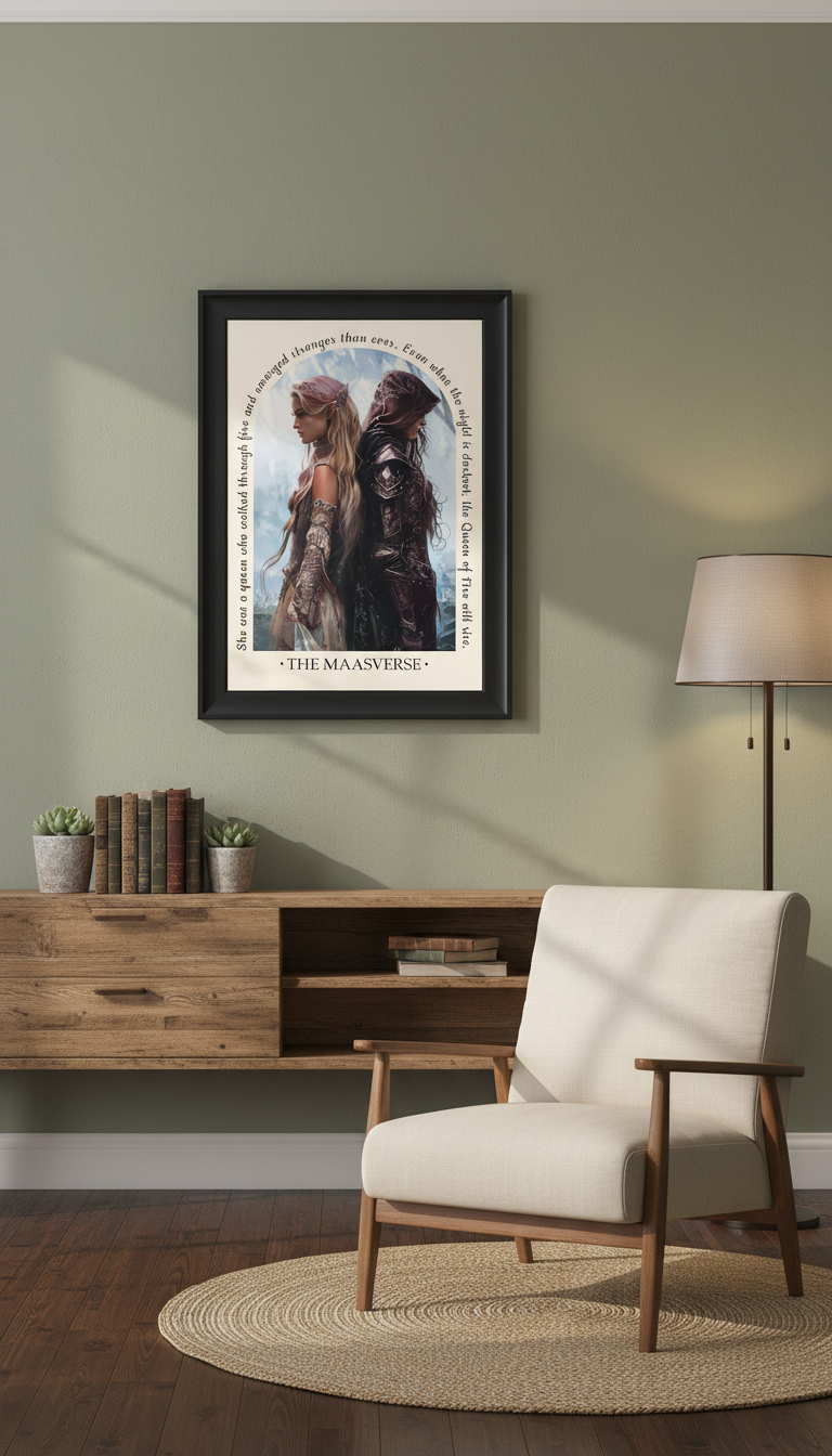 Aelin Galathynius Art Print, Throne of Glass Queen Poster, Sarah J. Maas Bookish Wall Art, Fantasy Reader Gift VLRP72