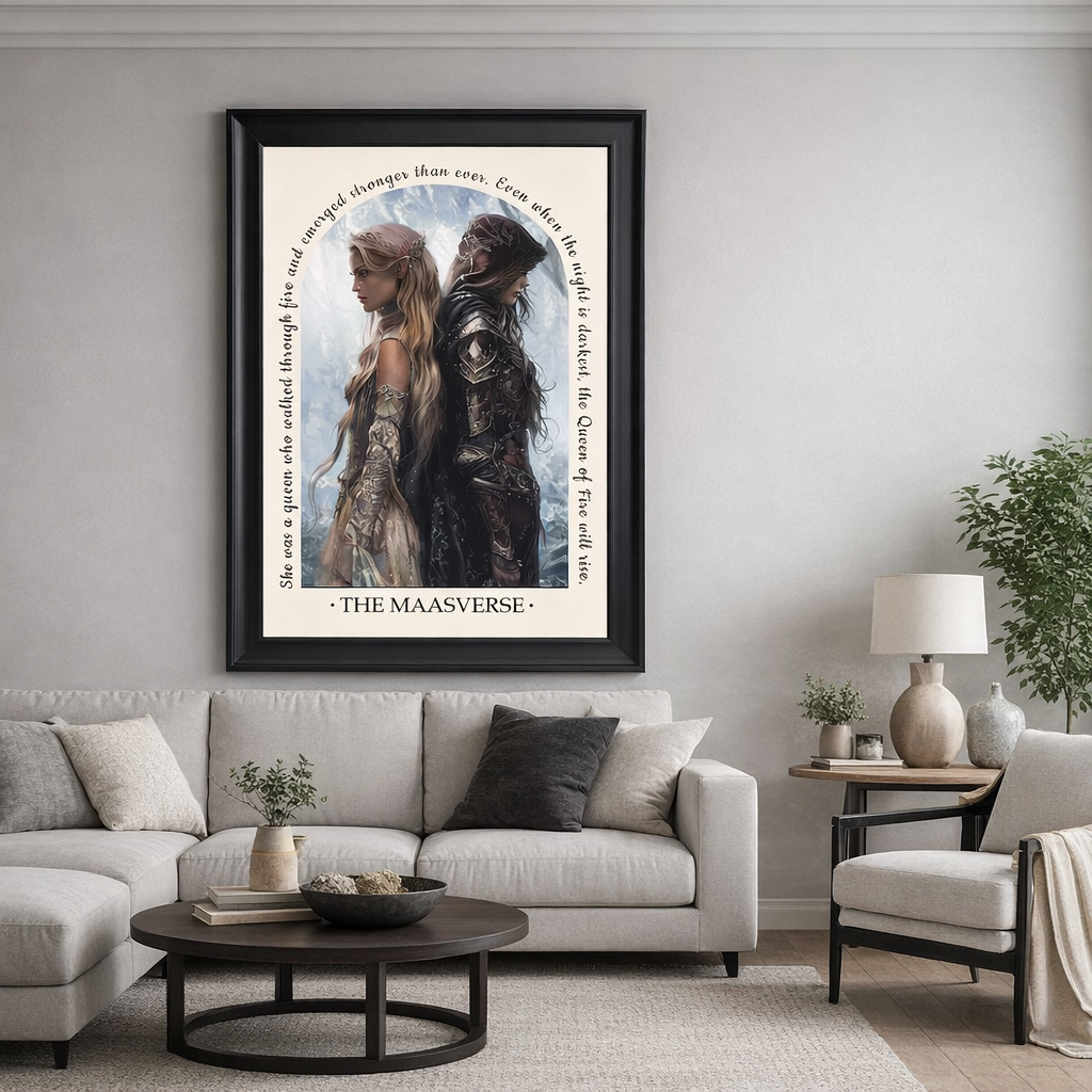 Aelin Galathynius Art Print, Throne of Glass Queen Poster, Sarah J. Maas Bookish Wall Art, Fantasy Reader Gift VLRP72