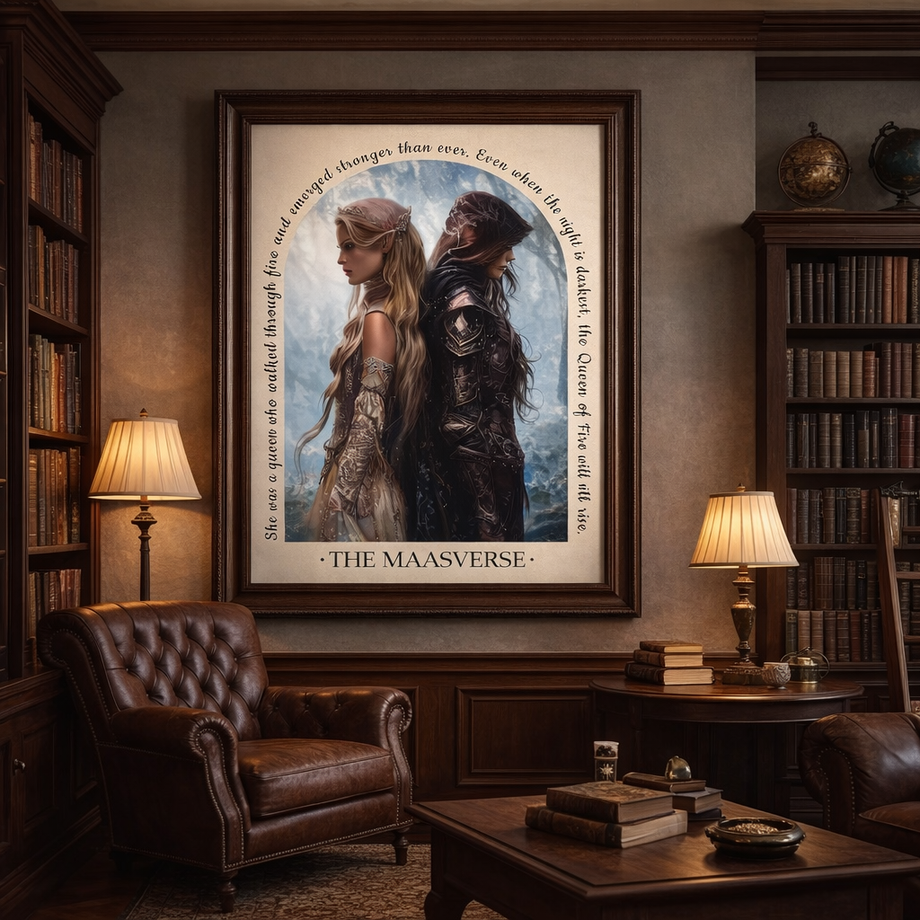 Aelin Galathynius Art Print, Throne of Glass Queen Poster, Sarah J. Maas Bookish Wall Art, Fantasy Reader Gift VLRP72