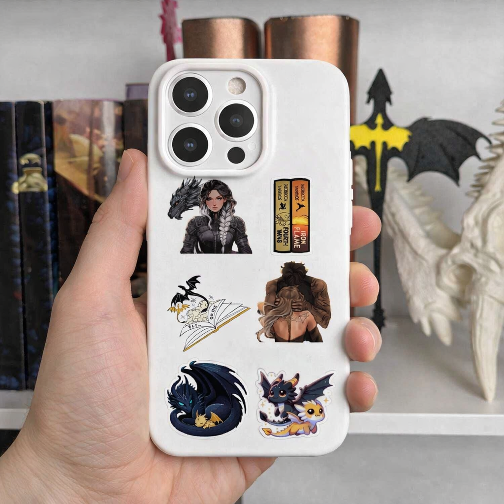 Fourth Wing Phone Case, Fantasy Stickers, Dragon and Character Art, Violet and Xaden, Unique Fantasy Accessory, Gift for Fans PCVLR82