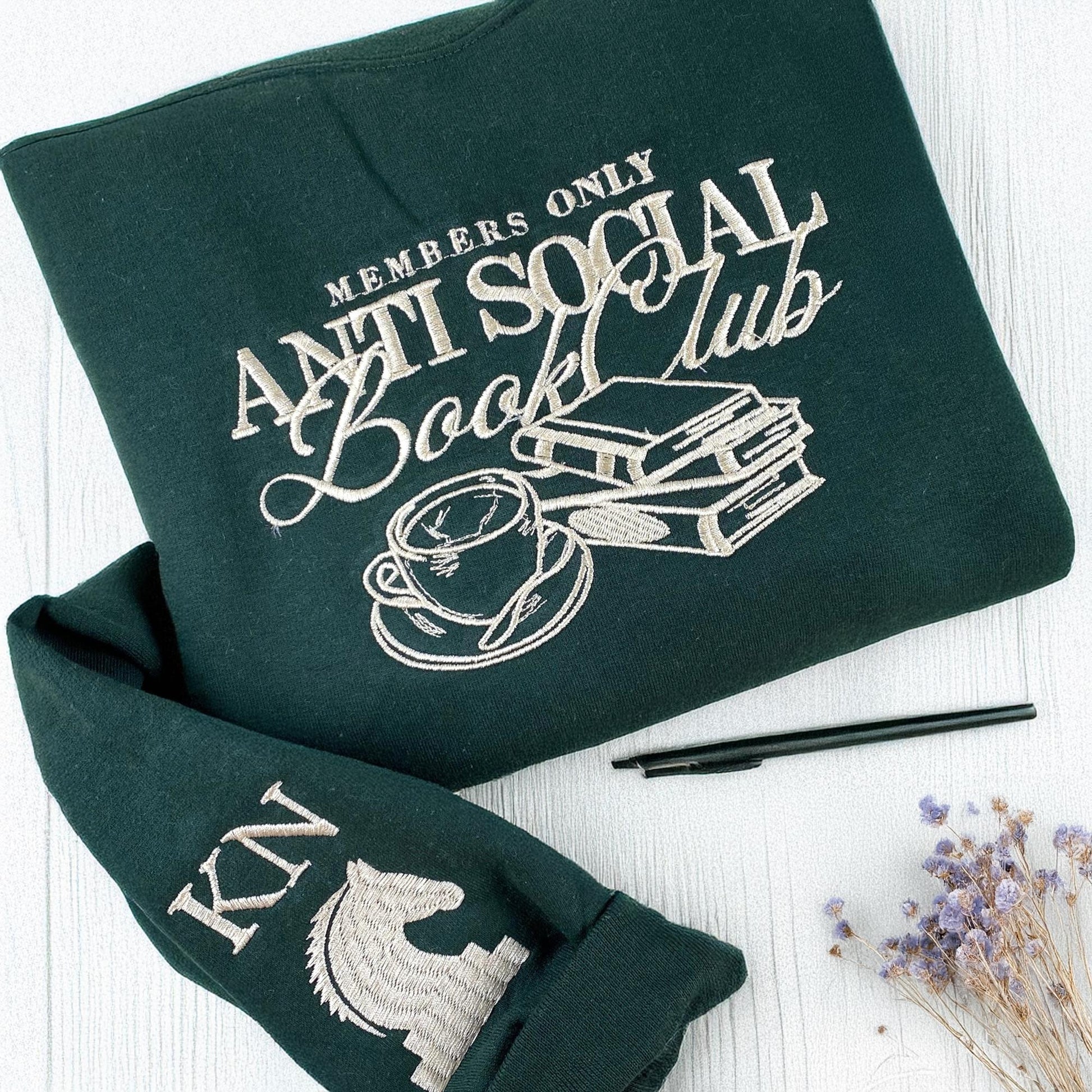 Embroidered Anti Social Book Club Sweatshirt, Custom Bookish Crewneck, Book Lover Shirt, The Story of Us Hoodie, Unisex Social Book Gift