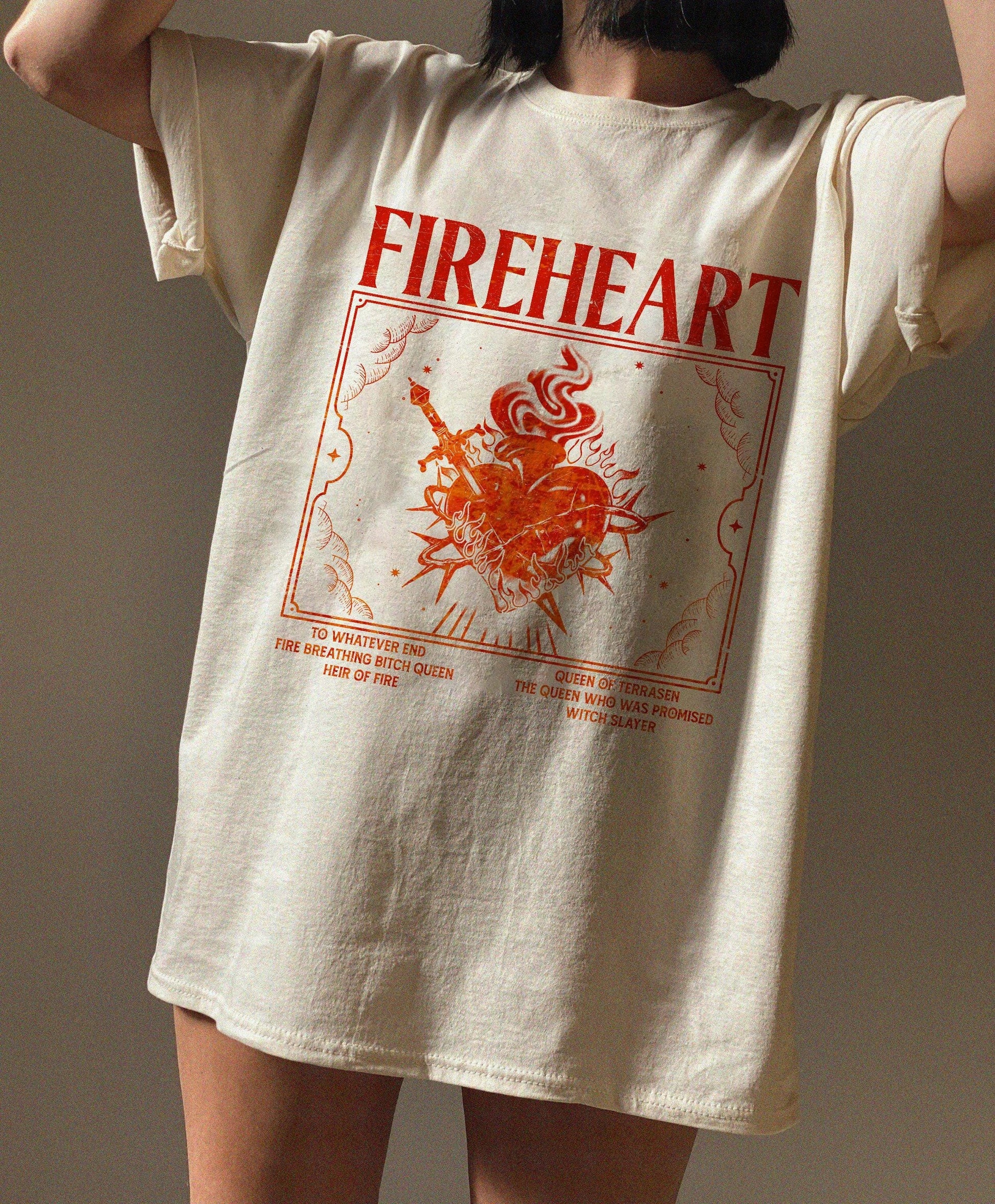 Fireheart Comfort Colors® Shirt, Vintage Aelin Galathynius Shirt, To Whatever End Tshirt, Throne Of Glass Merch, Bookish Shirt, Bookish Gift CFVLR78