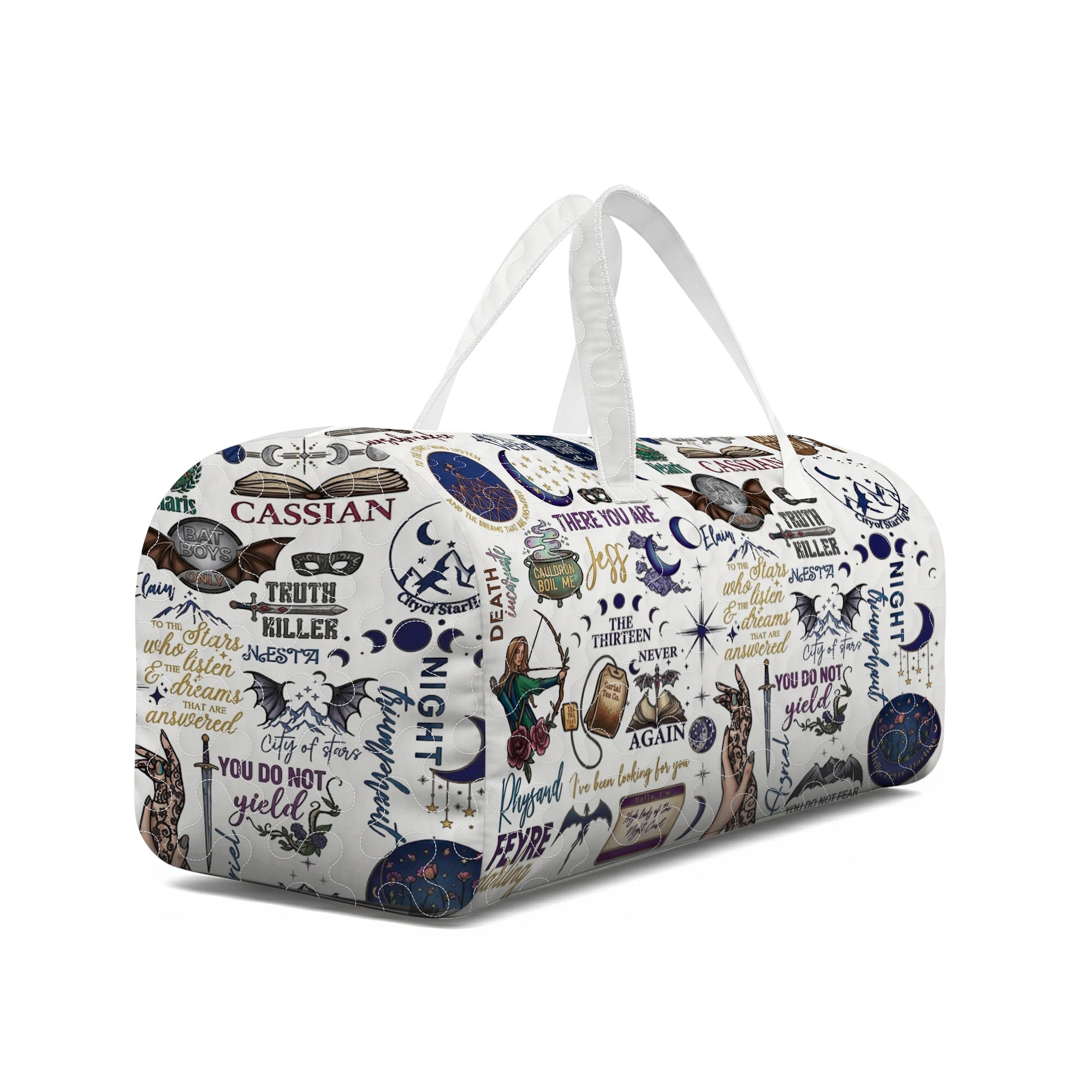 ACOTAR Duffle Bag, Night Court Velaris Travel Bag, Fantasy Bookish Weekender Bag, Feyre Rhysand Inspired Overnight Bag, Reader Gift, QTBVLR08