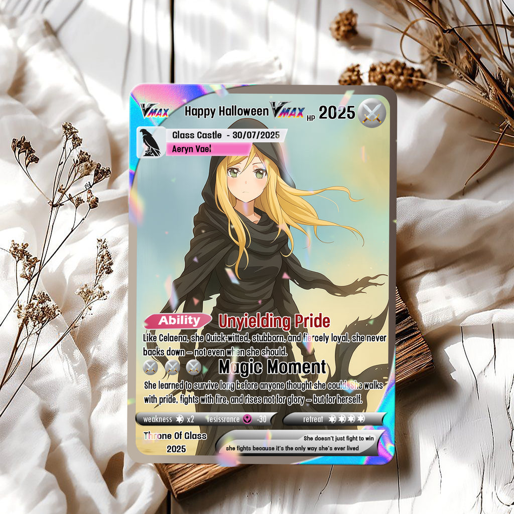 Happy Halloween Custom Card, Custom Photo Anime Card, Throne of Glass Card Gift, Custom Celaena Card Gift. CVLR027