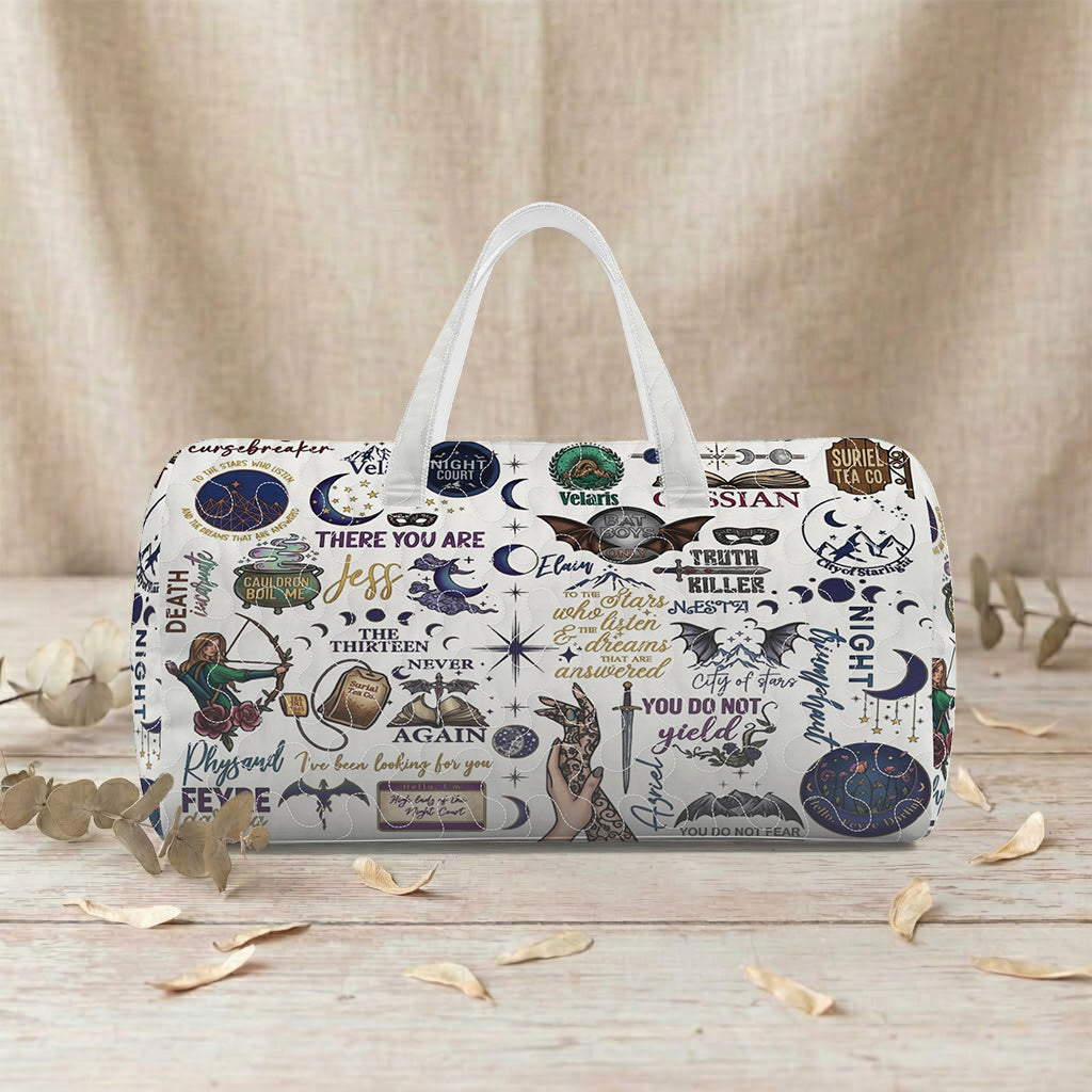 ACOTAR Duffle Bag, Night Court Velaris Travel Bag, Fantasy Bookish Weekender Bag, Feyre Rhysand Inspired Overnight Bag, Reader Gift, QTBVLR08