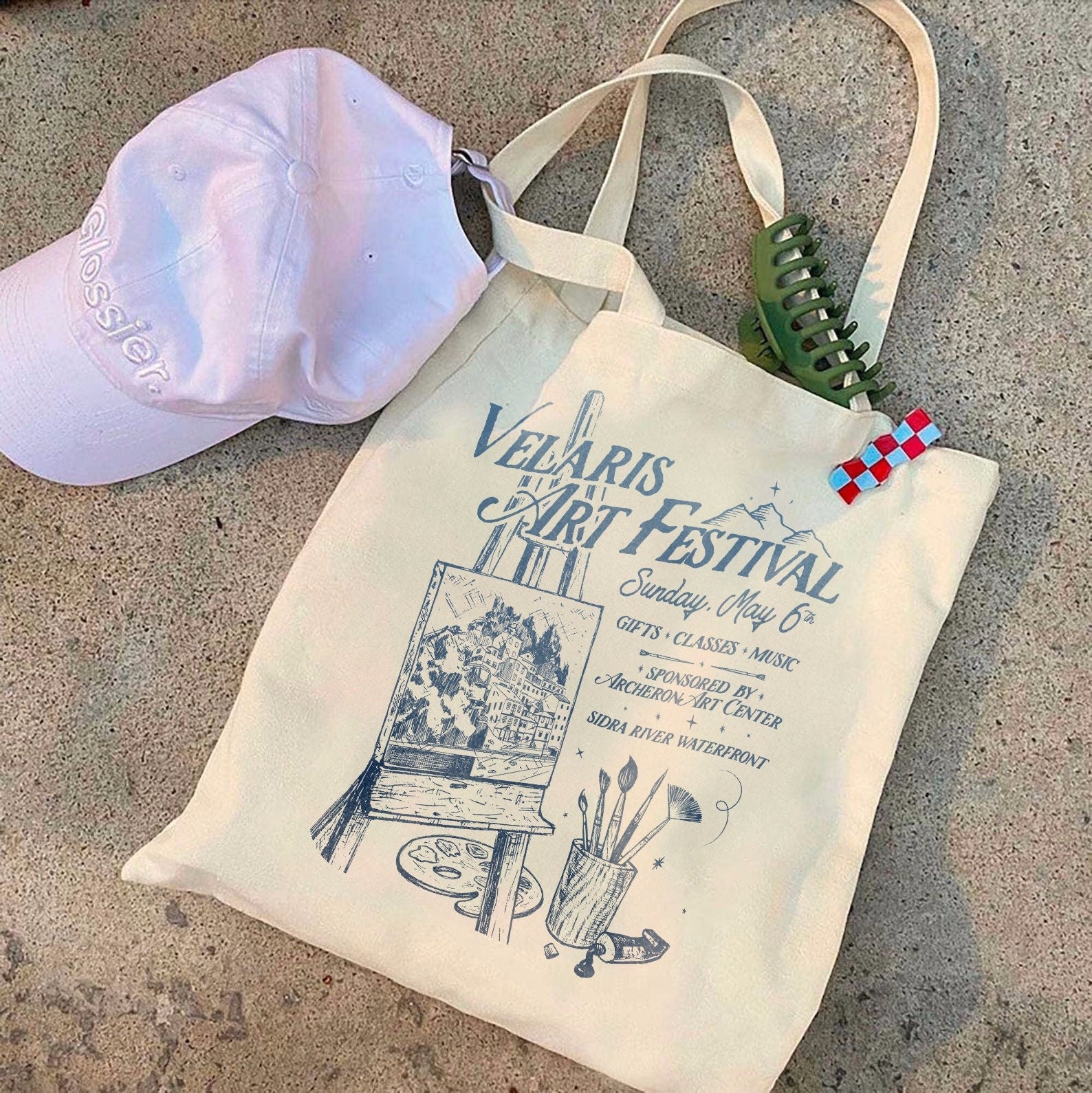 Velaris Art Festival Tote Bag, ACOTAR Night Court Licensed SJM Merch Feyre Archeron Nesta Rhysand Cassian Bookish TOG Crescent City Fan TBVLR07