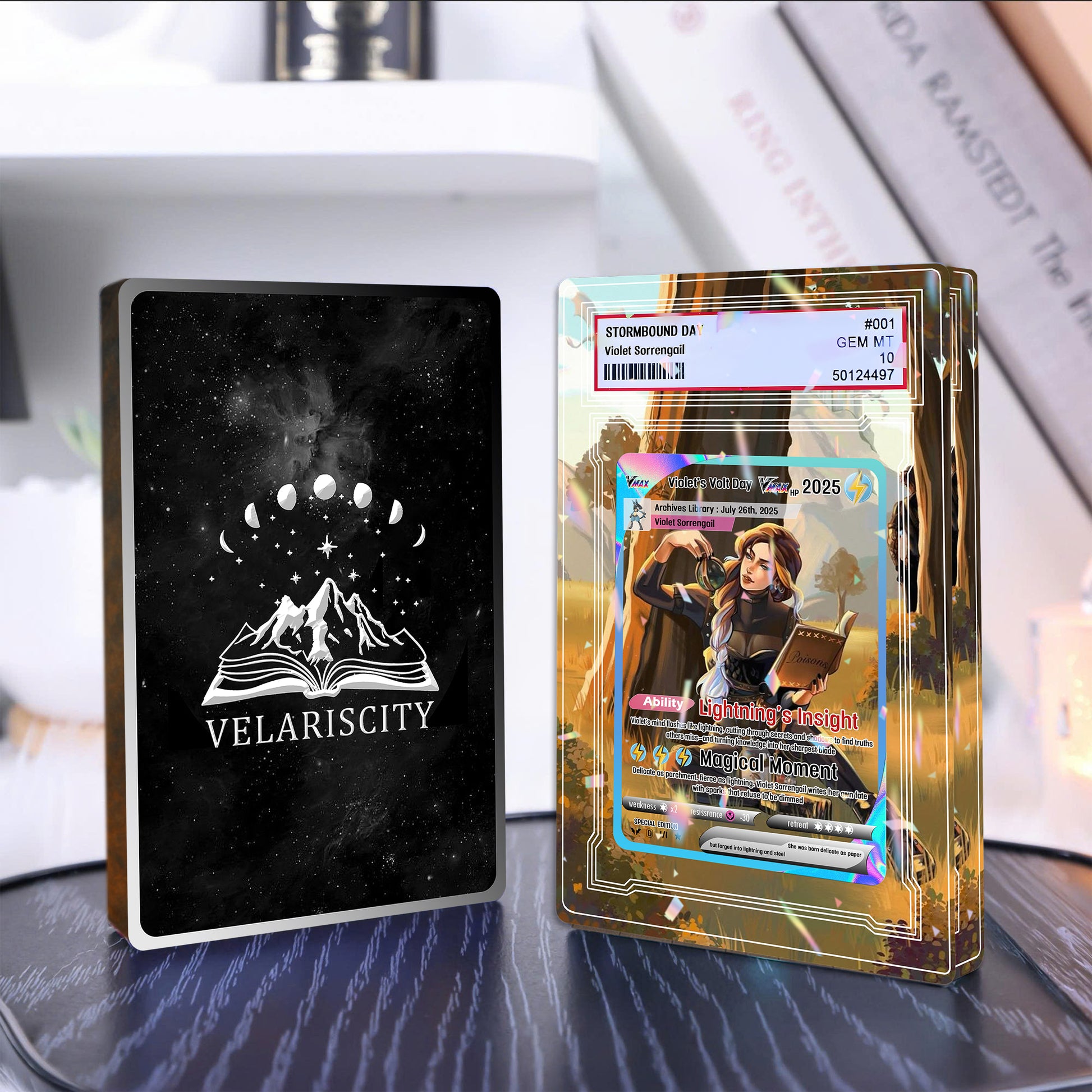 Violet Sorrengail Acrylic Block, Fourth Wing Fanart Display, Lightning Reader Gift, Bookish Desk Decor for Fantasy Lovers ABVLR09