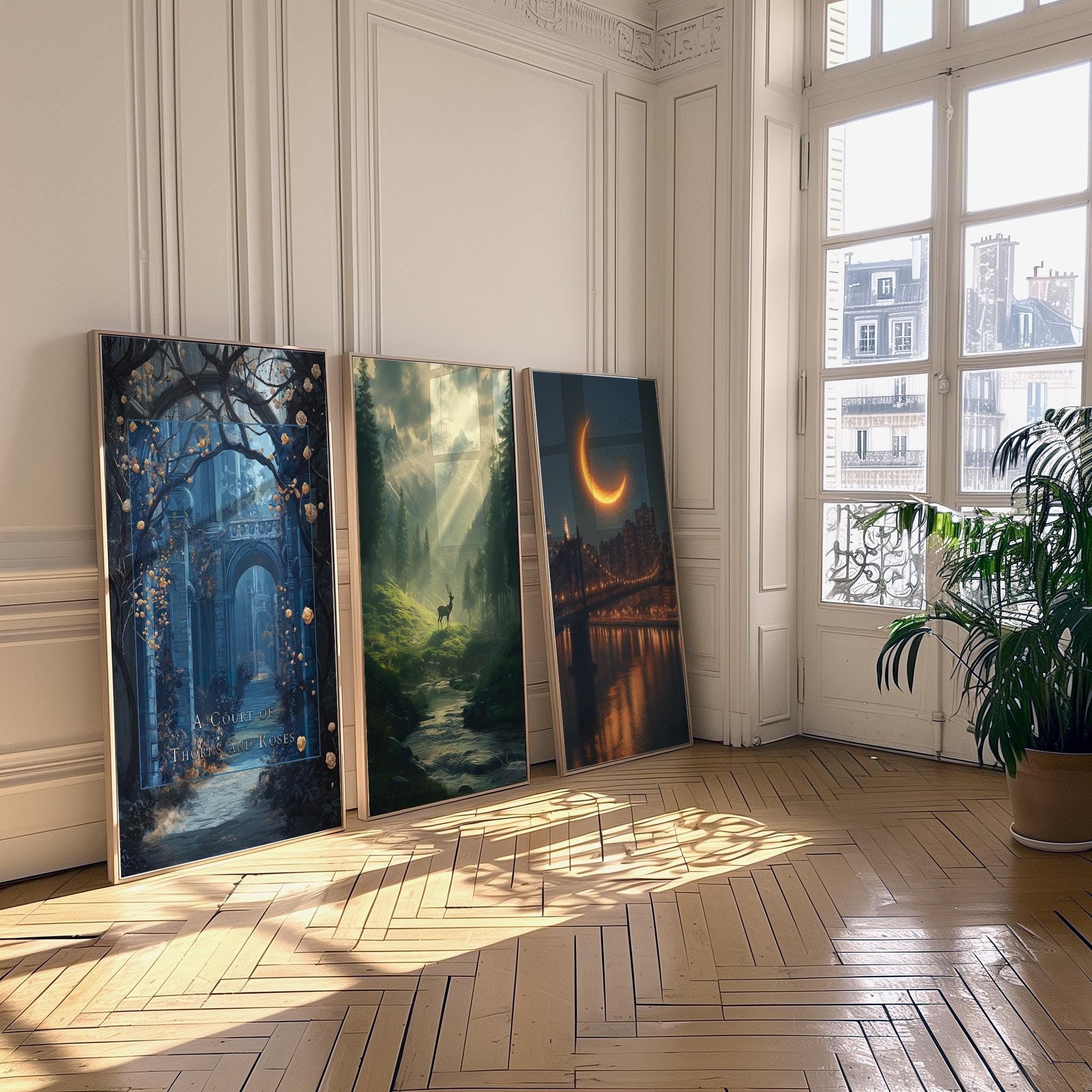 Sarah J Maas set of 3 Prints, Throne of Glass Poster, Crescent City, Acotar, Book Citation Wall Art, Bookworm Merch VLRP48