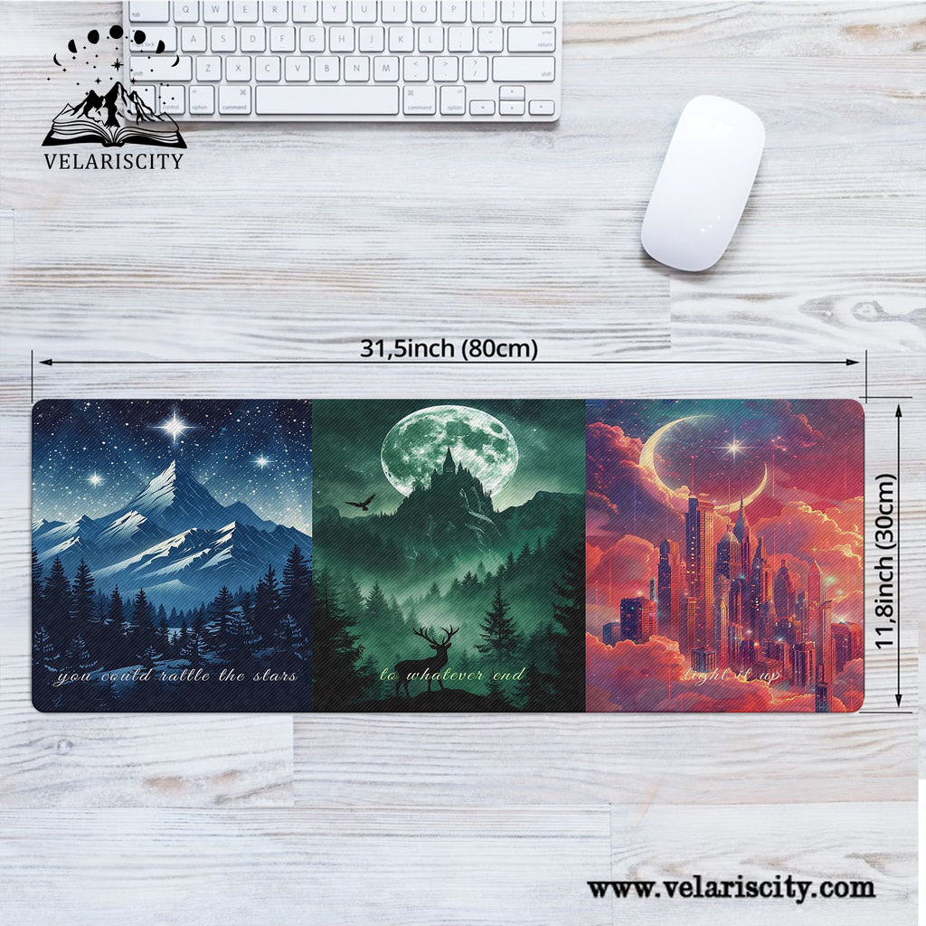 Sarah J Maas Desk Mat, Throne of Glass, ACOTAR, Crescent City Inspired Desk Pad, Fantasy Book Desk Accessories DMVLR19