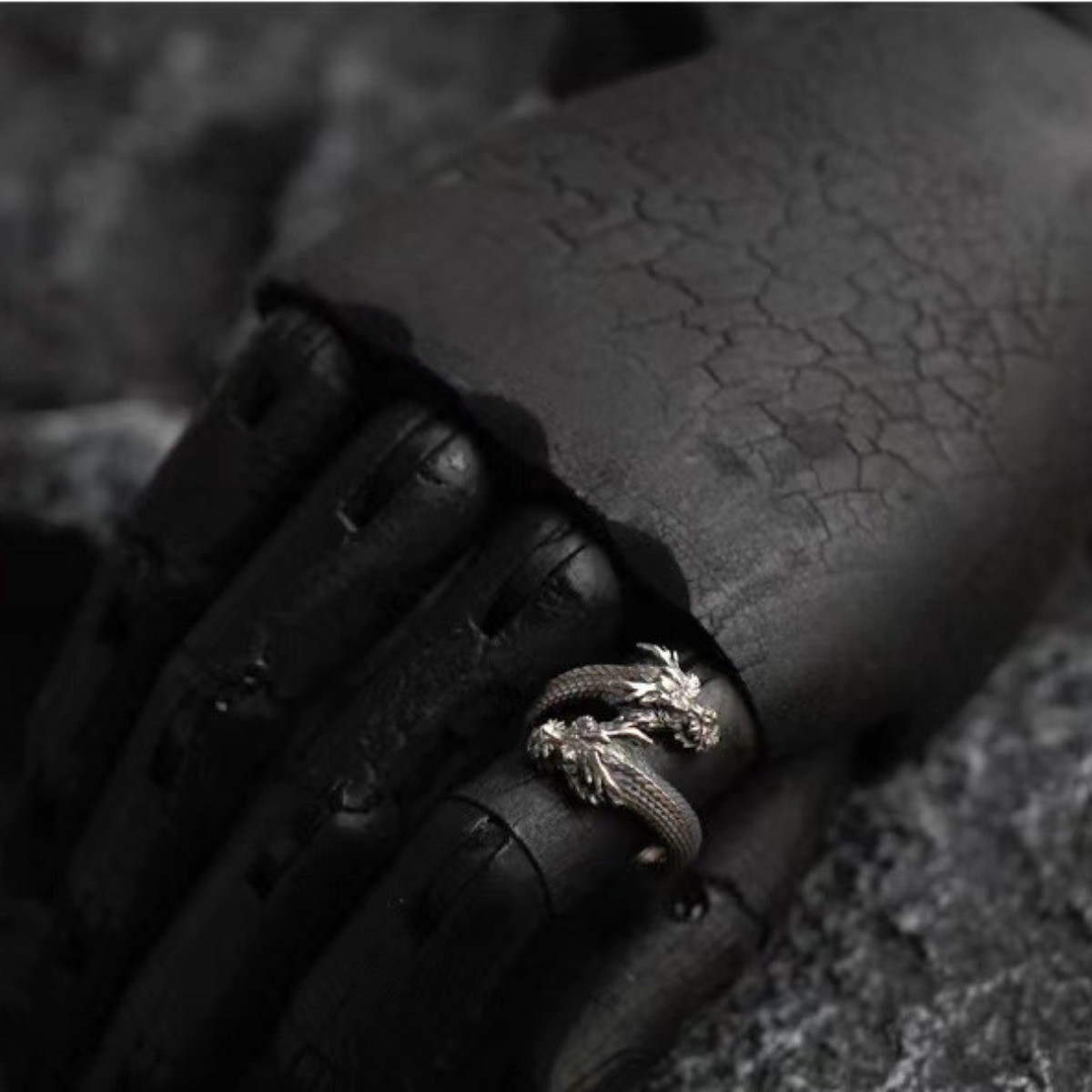 Mystic Dragon Ring, Intricate Silver Dual Dragon Heads, Fantasy-Inspired Jewelry for Legends