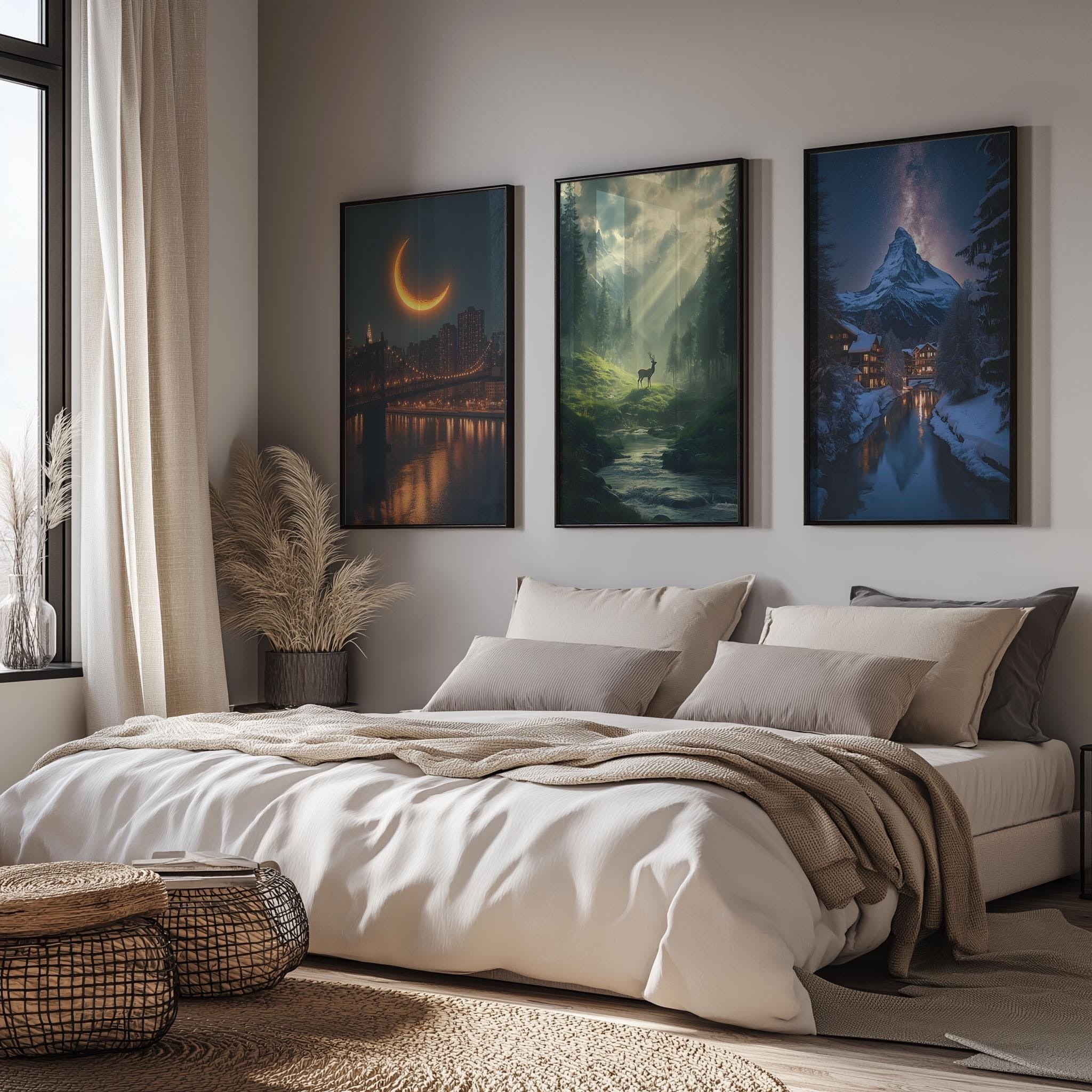 Sarah J Maas set of 3 Prints, Throne of Glass Poster, Crescent City, Acotar, Book Citation Wall Art, Bookworm Merch VLRP48