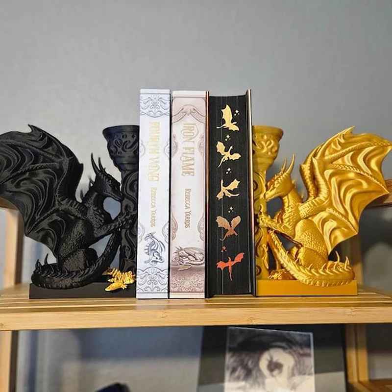 Weird Dragon Bookend, 3D Printed Dragon Bookend, Indispensable Bookshelf Decoration For Fantasy Lovers