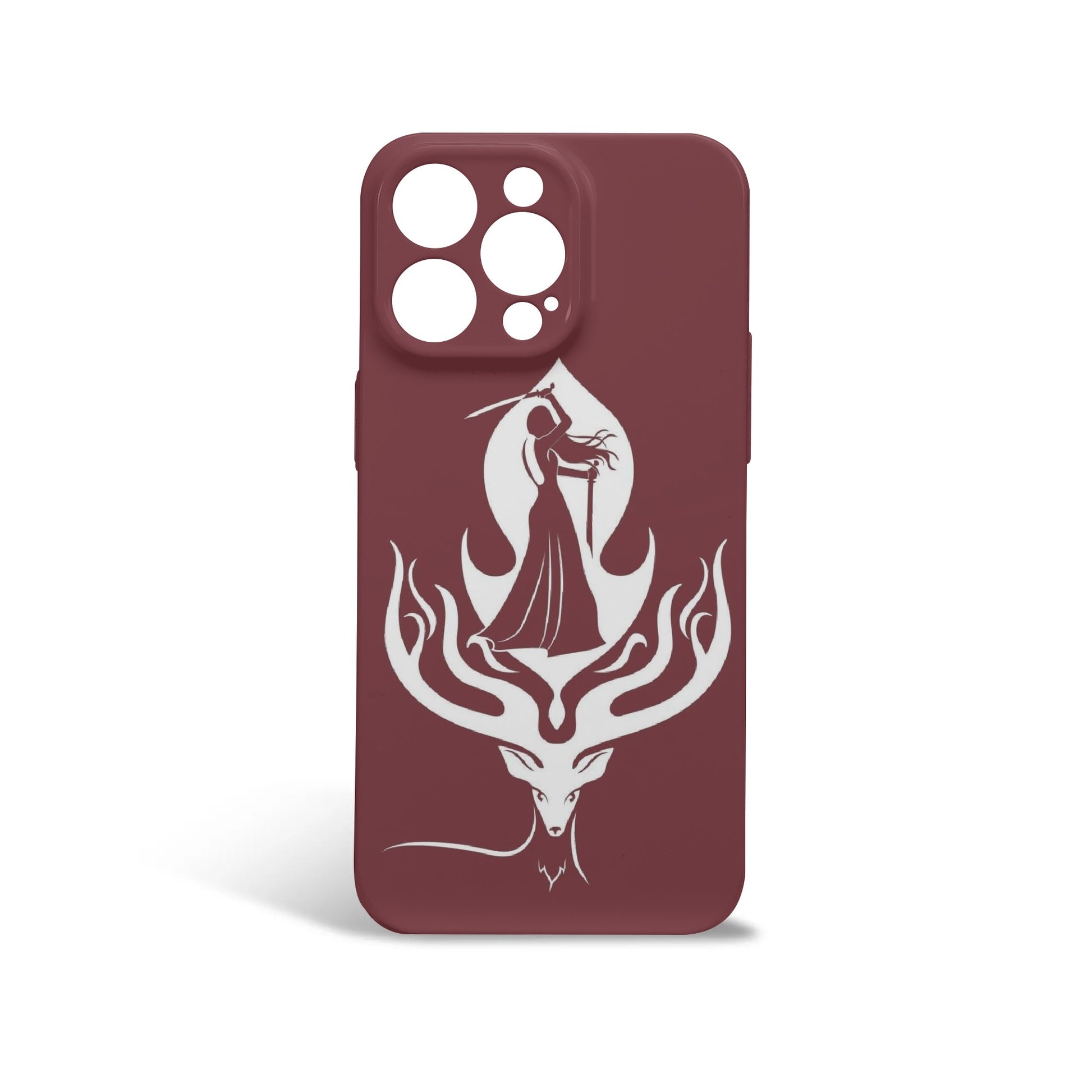 Throne of Glass Inspired Phone Case - Warrior Silhouette with Majestic Deer Design, Throne Of Glass Phonecase Fantasy Book Lover iPhone Cover PCVLR09