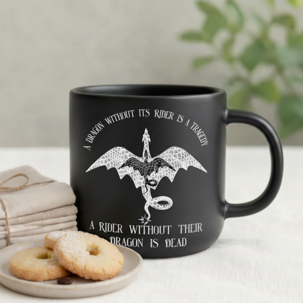 A Dragon Without Its Rider Is a Tragedy Mug, A Rider Without Their Dragon Is Dead, Fourth Wing Inspired Ceramic Cup