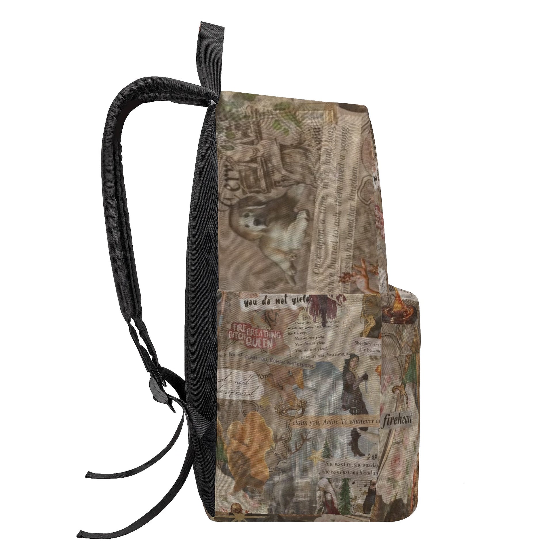 Fire Breathing Queen Backpack, Aelin of the Wildfire, You Do Not Yield Quote, Throne of Glass Inspired Book Bag BPVLR09