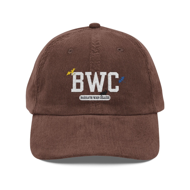 BWC Basgiath War College Corduroy Dad Hat, Fourth Wing Inspired Embroidered Cap, Dragon Rider Fantasy Bookish Gift VLRH22