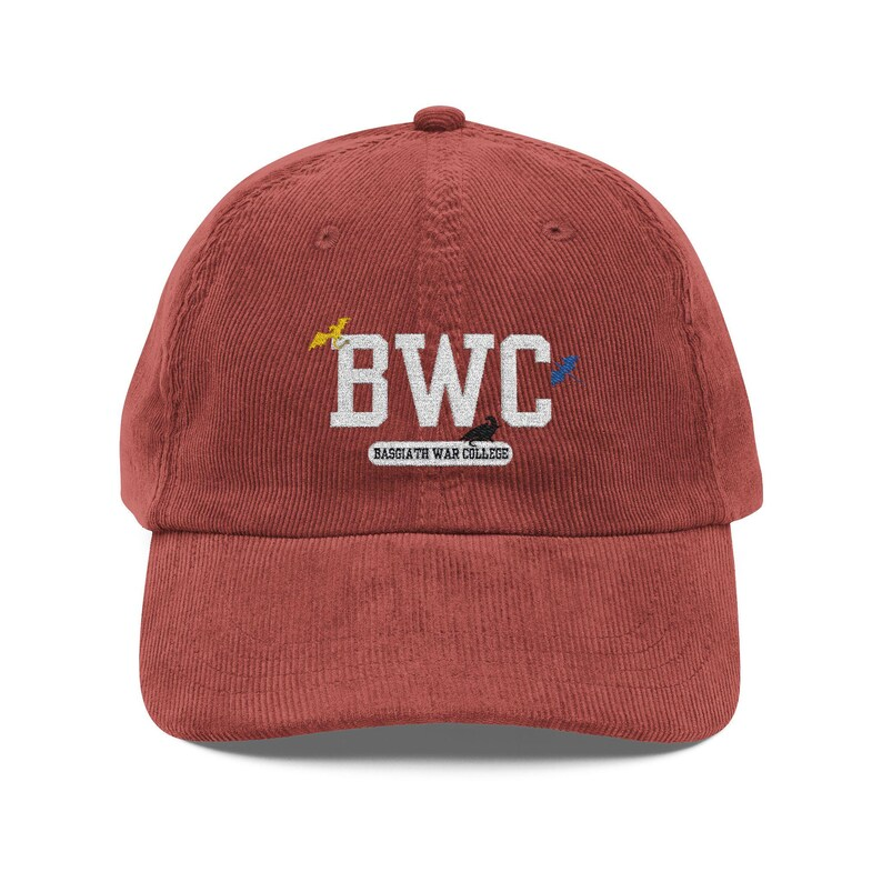 BWC Basgiath War College Corduroy Dad Hat, Fourth Wing Inspired Embroidered Cap, Dragon Rider Fantasy Bookish Gift VLRH22